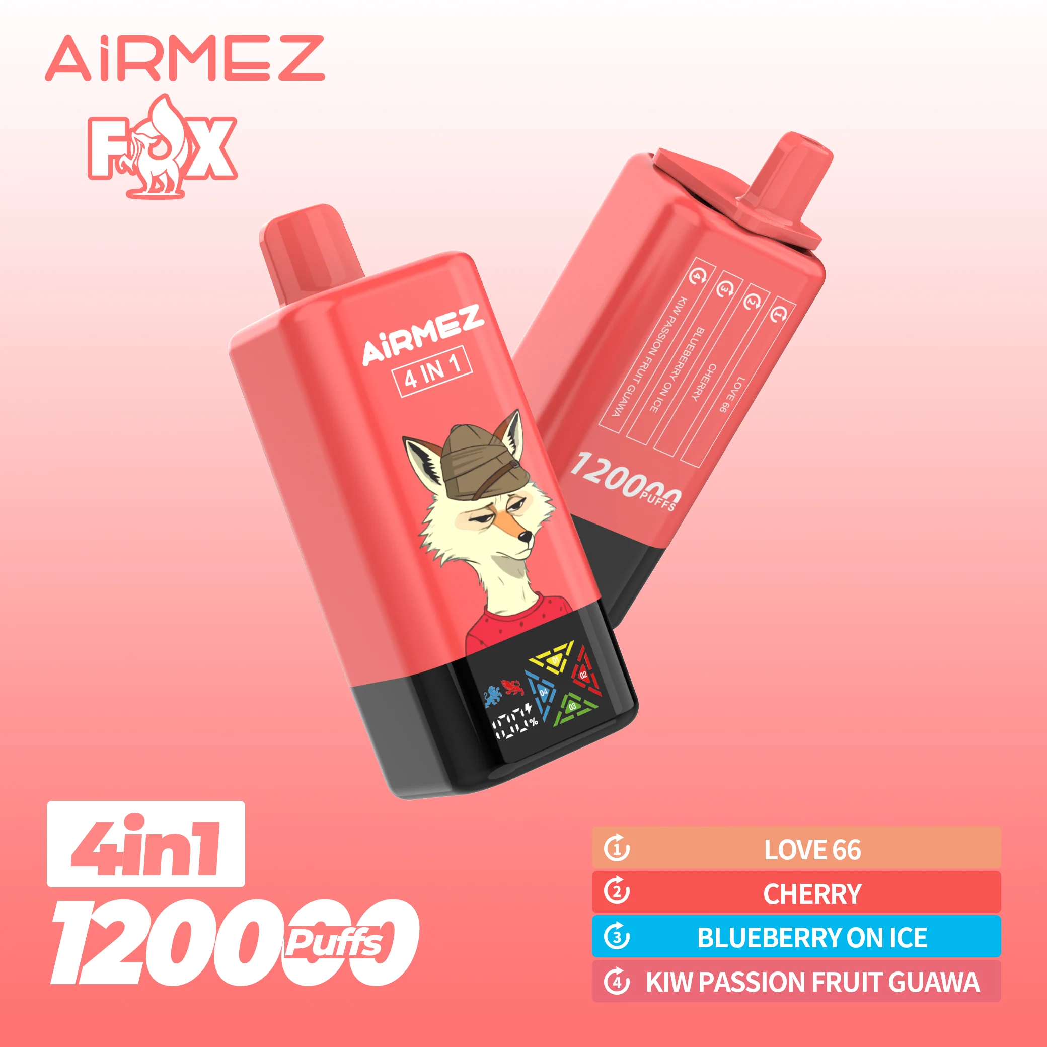 AiRMEZ Fox 4in1 120K 60ml Einweg Kit (120000 Puffs)- 💥 Nehme 5 Zahle NUR 4! + Ab einem Einkauf von 100€ 2 Mystery Gratis💥 - Image 10