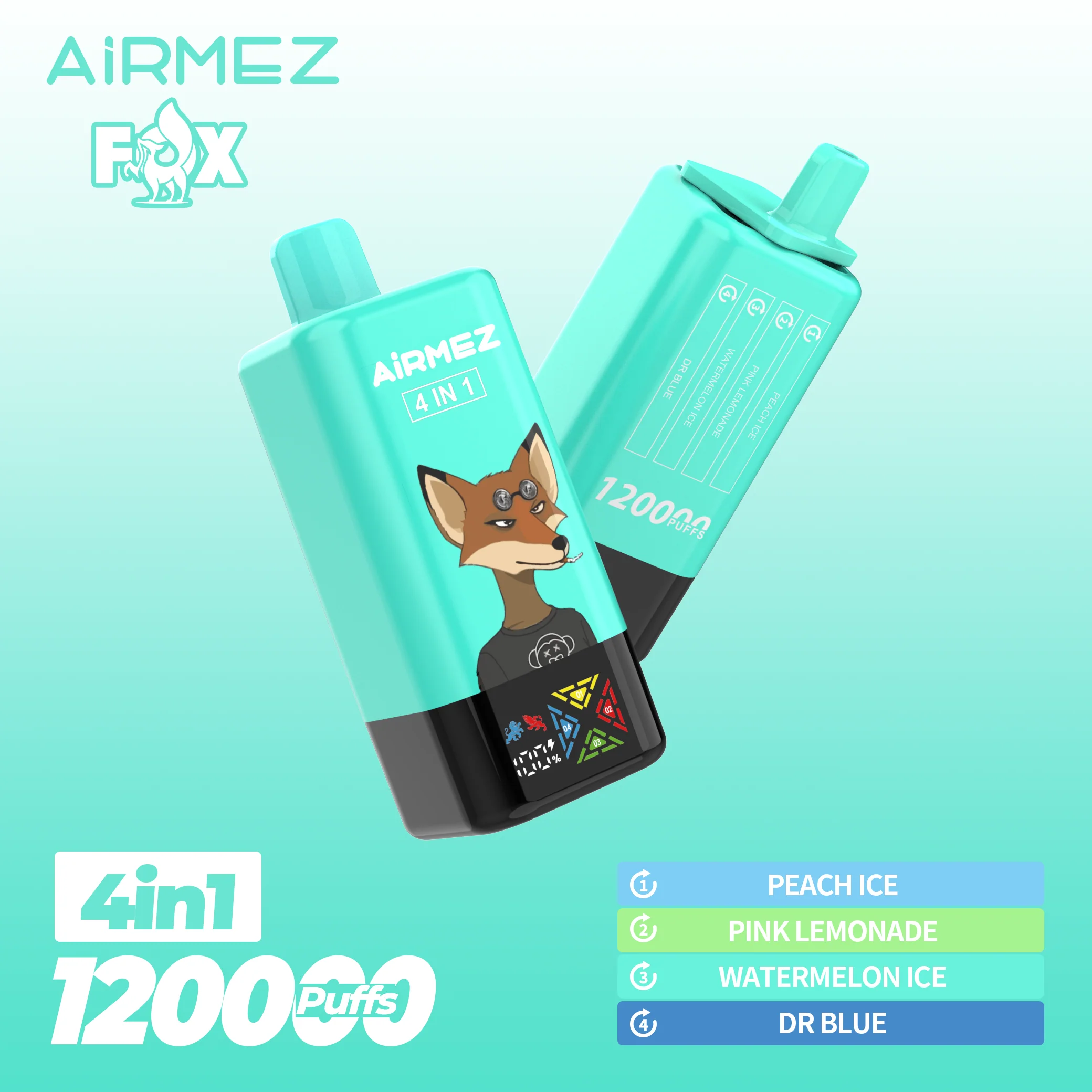AiRMEZ Fox 4in1 120K 60ml Einweg Kit (120000 Puffs)- 💥 Nehme 5 Zahle NUR 4! + Ab einem Einkauf von 100€ 2 Mystery Gratis💥 - Image 11