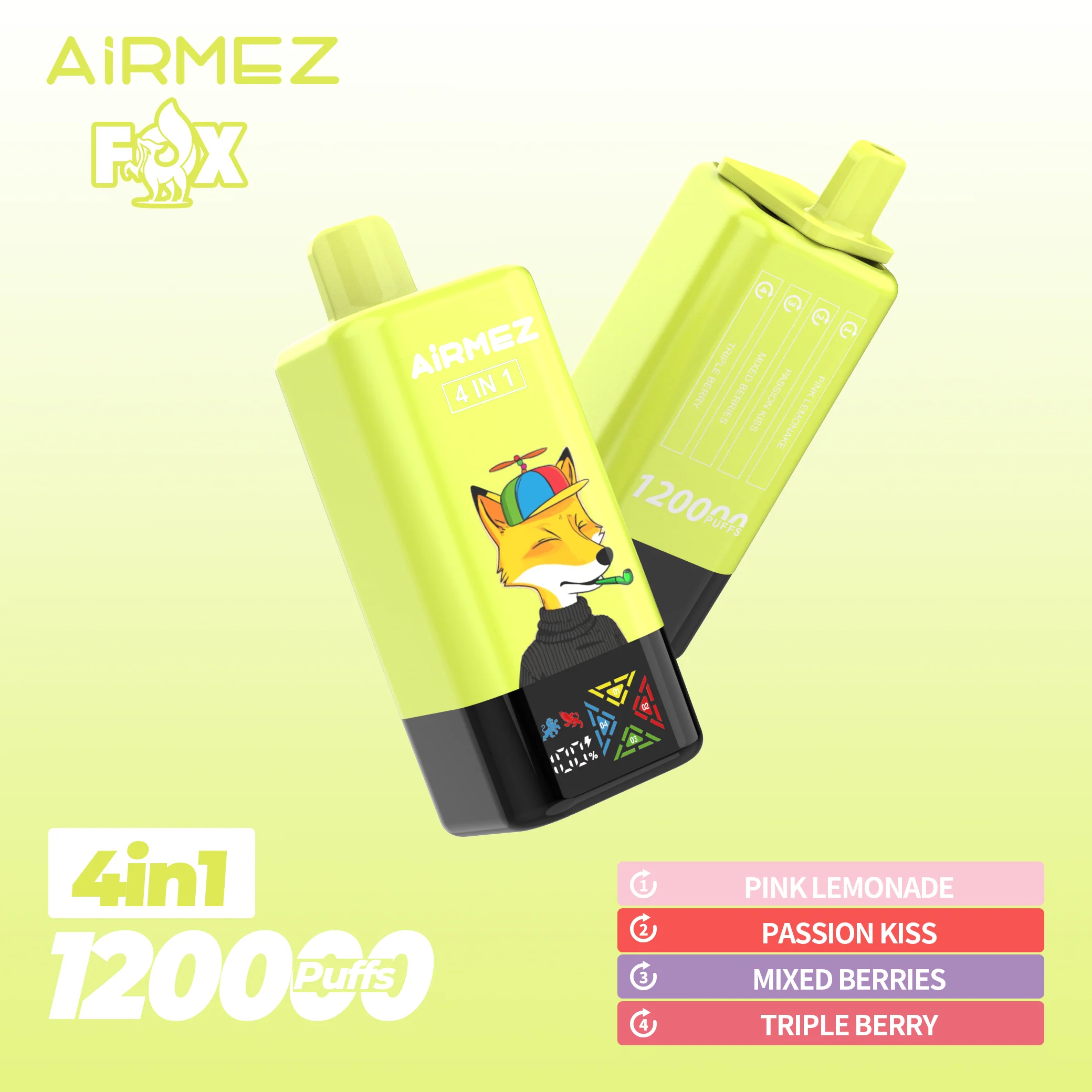 AiRMEZ Fox 4in1 120K 60ml Einweg Kit (120000 Puffs)- 💥 Nehme 5 Zahle NUR 4! + Ab einem Einkauf von 100€ 2 Mystery Gratis💥 - Image 6