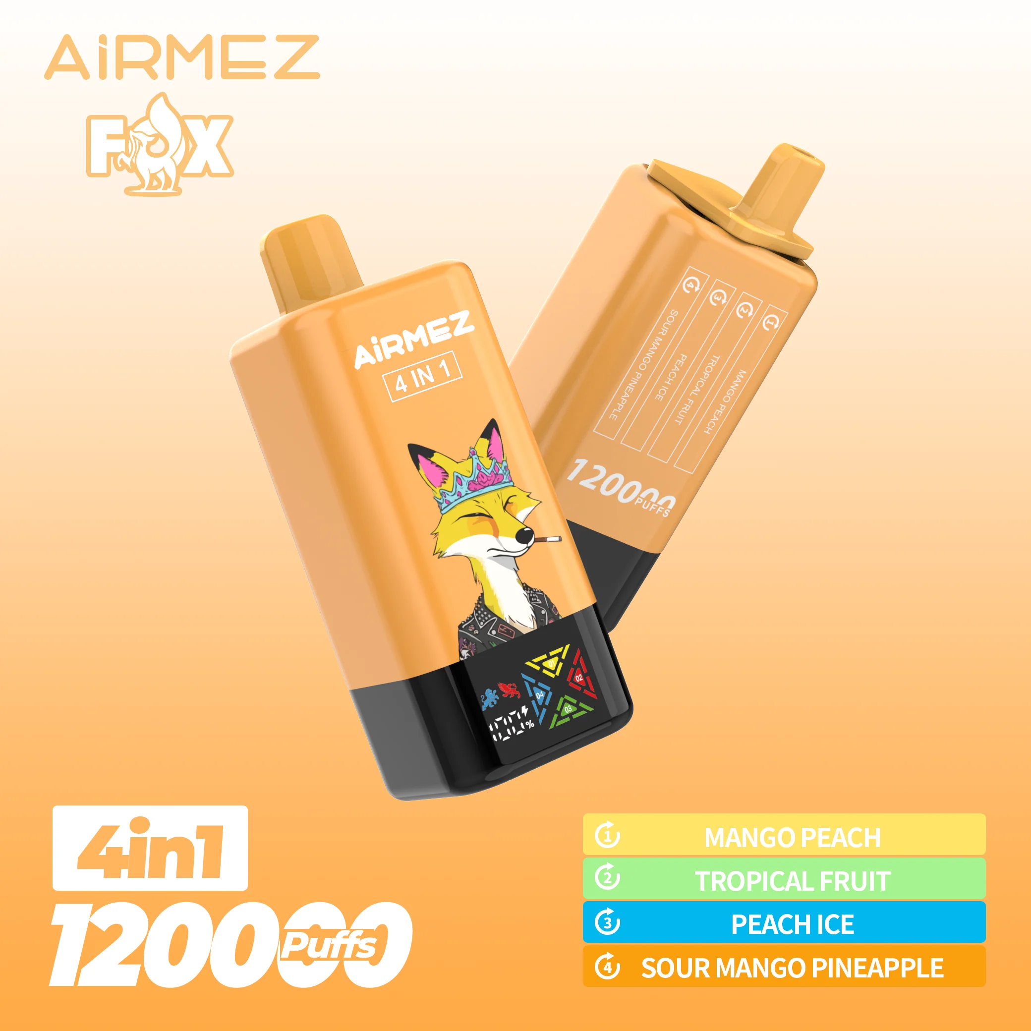 AiRMEZ Fox 4in1 120K 60ml Einweg Kit (120000 Puffs)- 💥 Nehme 5 Zahle NUR 4! + Ab einem Einkauf von 100€ 2 Mystery Gratis💥 - Image 8