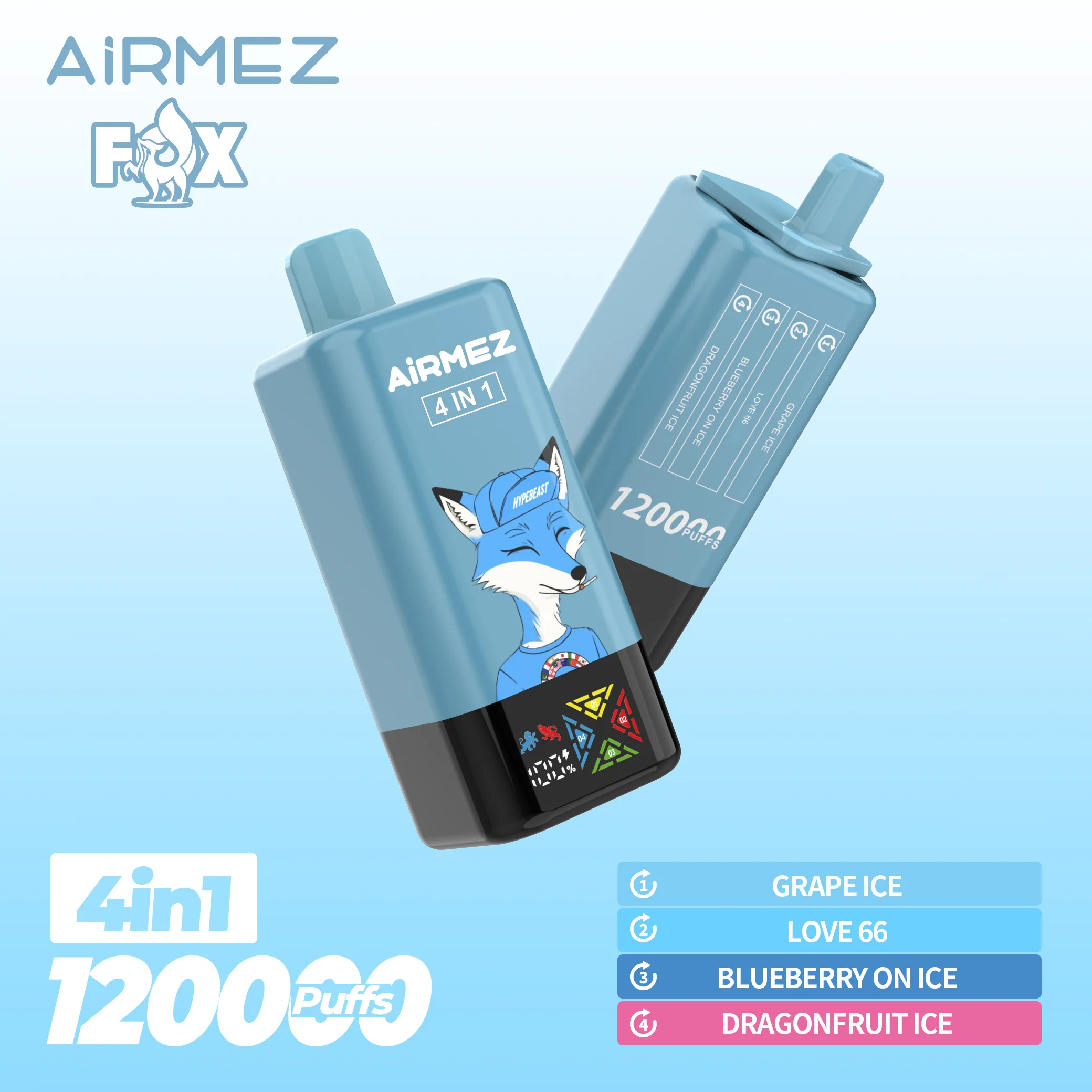 AiRMEZ Fox 4in1 120K 60ml Einweg Kit (120000 Puffs)- 💥 Nehme 5 Zahle NUR 4! + Ab einem Einkauf von 100€ 2 Mystery Gratis💥 - Image 9