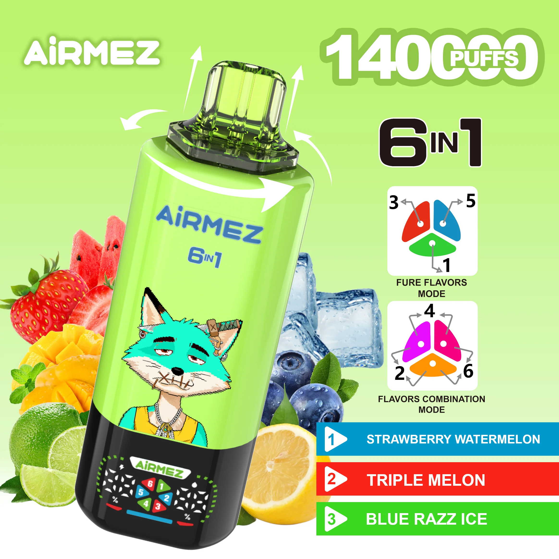 Airmez Fox 6in1 140K 45ml Einweg Kit (140000 Puffs)- 💥 Nehme 5 Zahle NUR 4! + Ab einem Einkauf von 100€ 2 Mystery Gratis💥 - Image 6