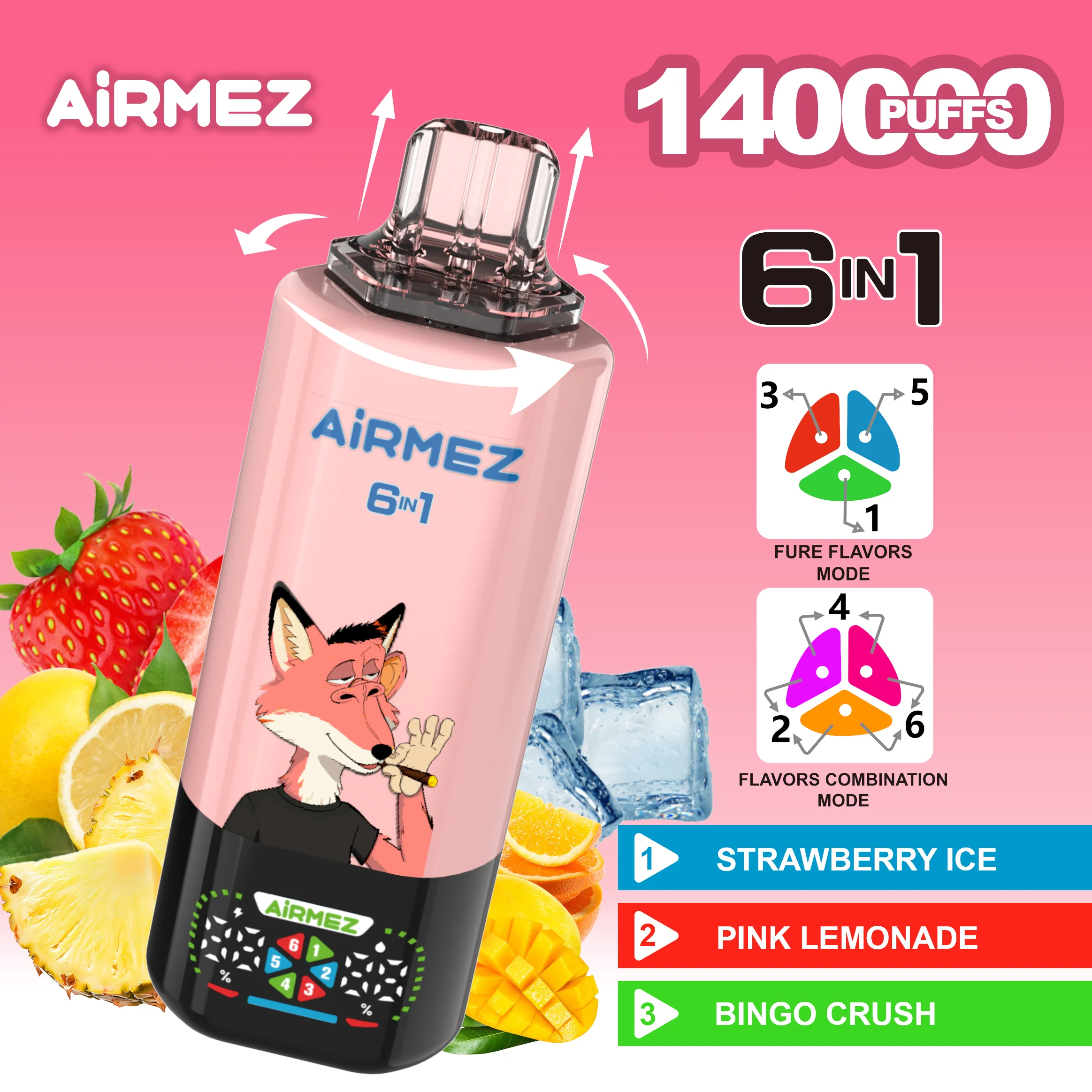Airmez Fox 6in1 140K 45ml Einweg Kit (140000 Puffs)- 💥 Nehme 5 Zahle NUR 4! + Ab einem Einkauf von 100€ 2 Mystery Gratis💥 - Image 9