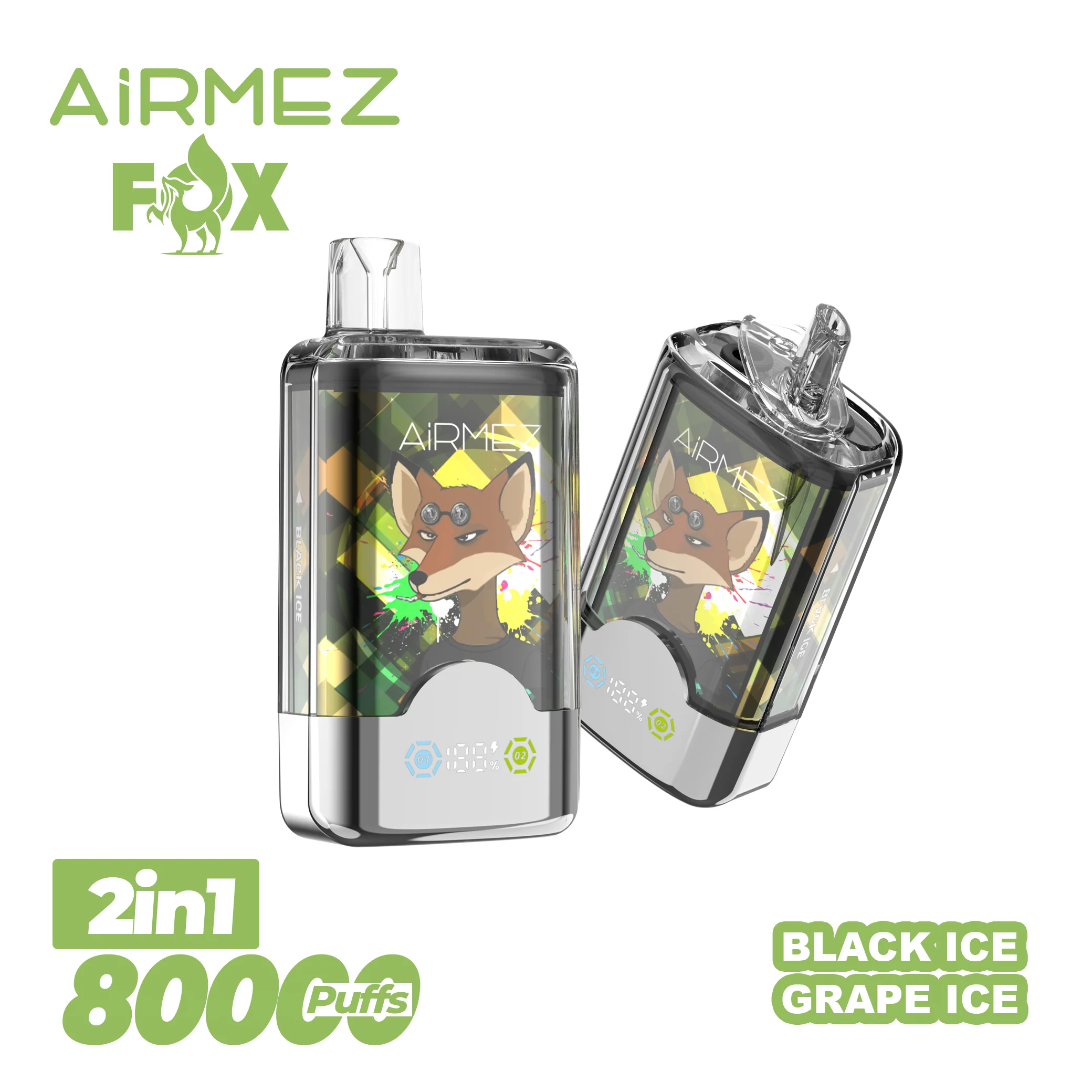 AiRMEZ Fox 80000 80K Puffs Einweg Kit 30ml (Dual Flavor)- 💥 Nehme 5 Zahle NUR 4! + Ab einem Einkauf von 100€ 2 Mystery Gratis💥 - Image 12