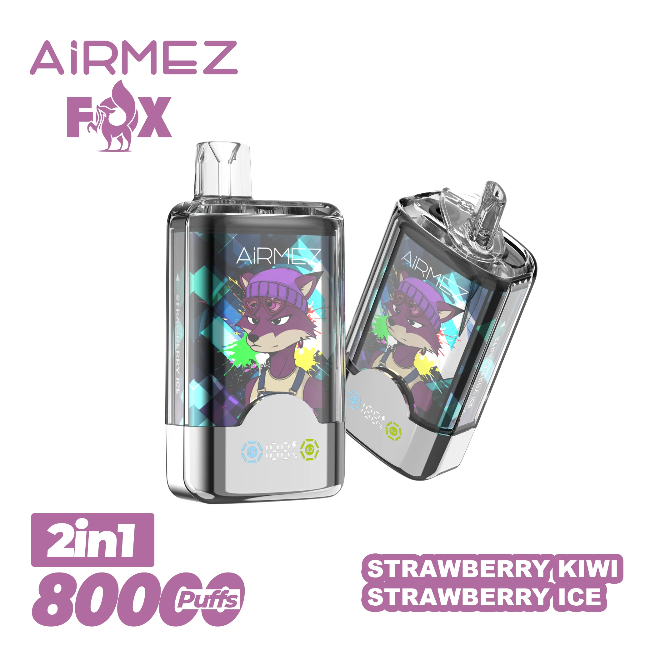 AiRMEZ Fox 80000 80K Puffs Einweg Kit 30ml (Dual Flavor)- 💥 Nehme 5 Zahle NUR 4! + Ab einem Einkauf von 100€ 2 Mystery Gratis💥 - Image 6