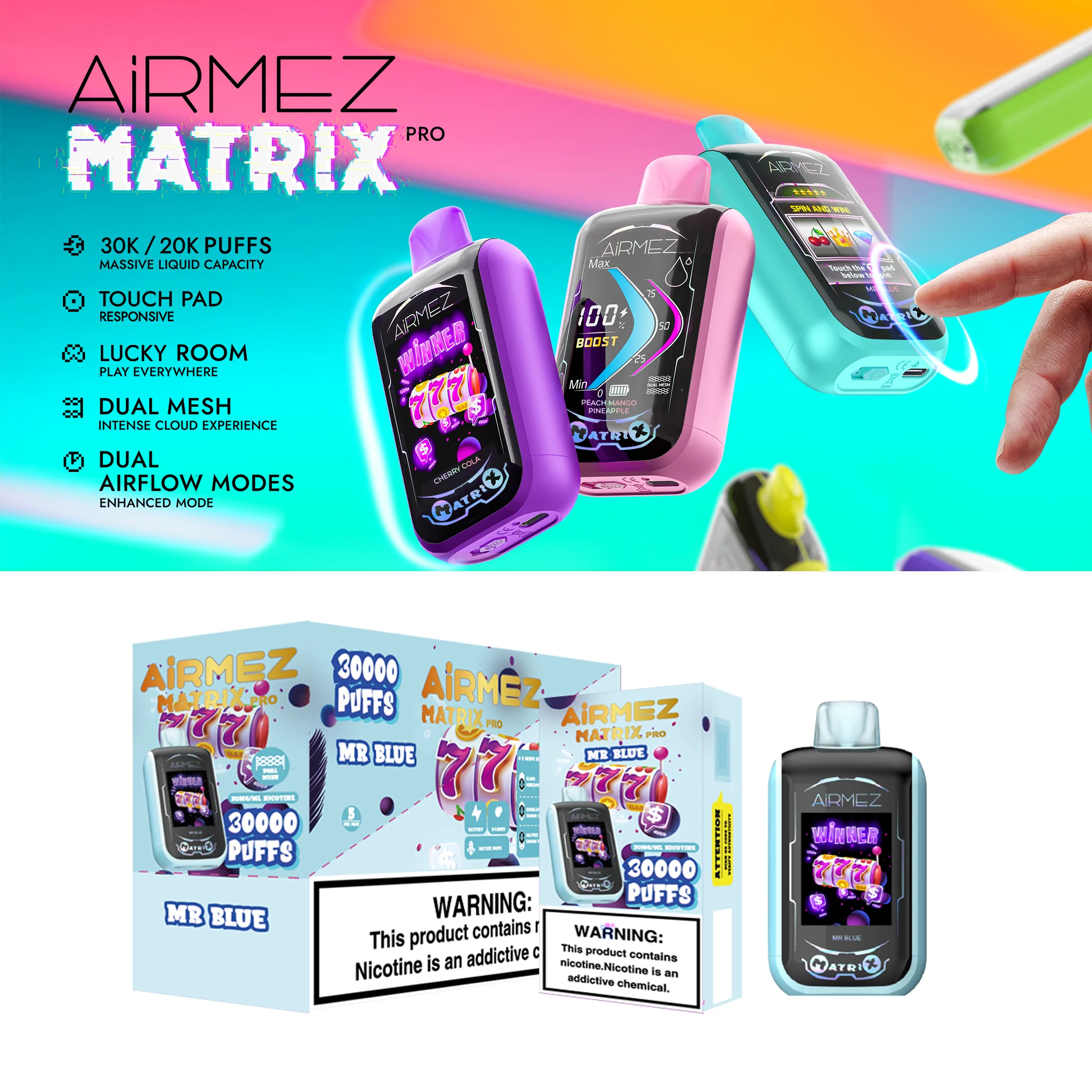 Airmez Matrix 25000 25K Puffs Einweg Vape Kit - 💥 Nehme 4 Zahle NUR 3! + Ab einem Einkauf von 100€ 2 Mystery Gratis💥 - Image 4