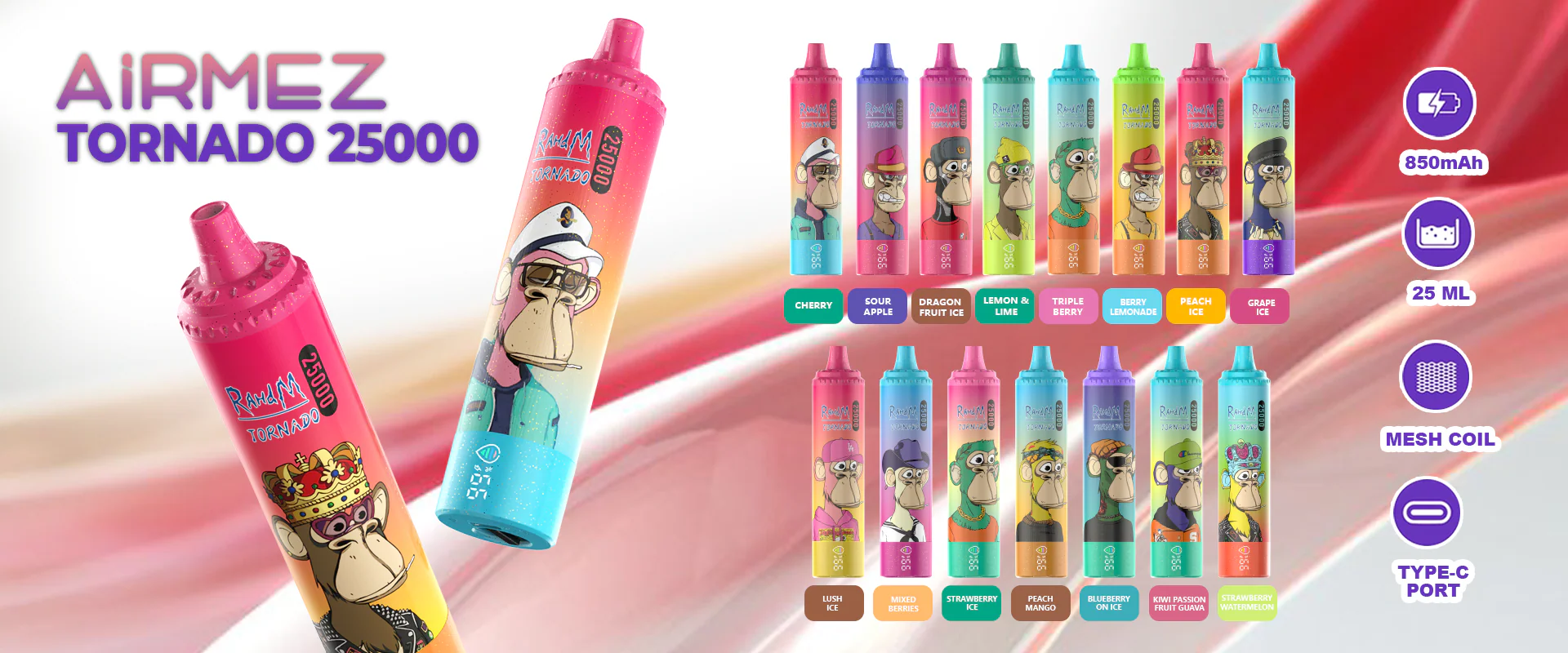 Airmez Tornado 25000 25K Puffs Einweg Kit- 💥 Nehme 5 Zahle NUR 4! + Ab einem Einkauf von 100€ 2 Mystery Gratis💥 - Image 17
