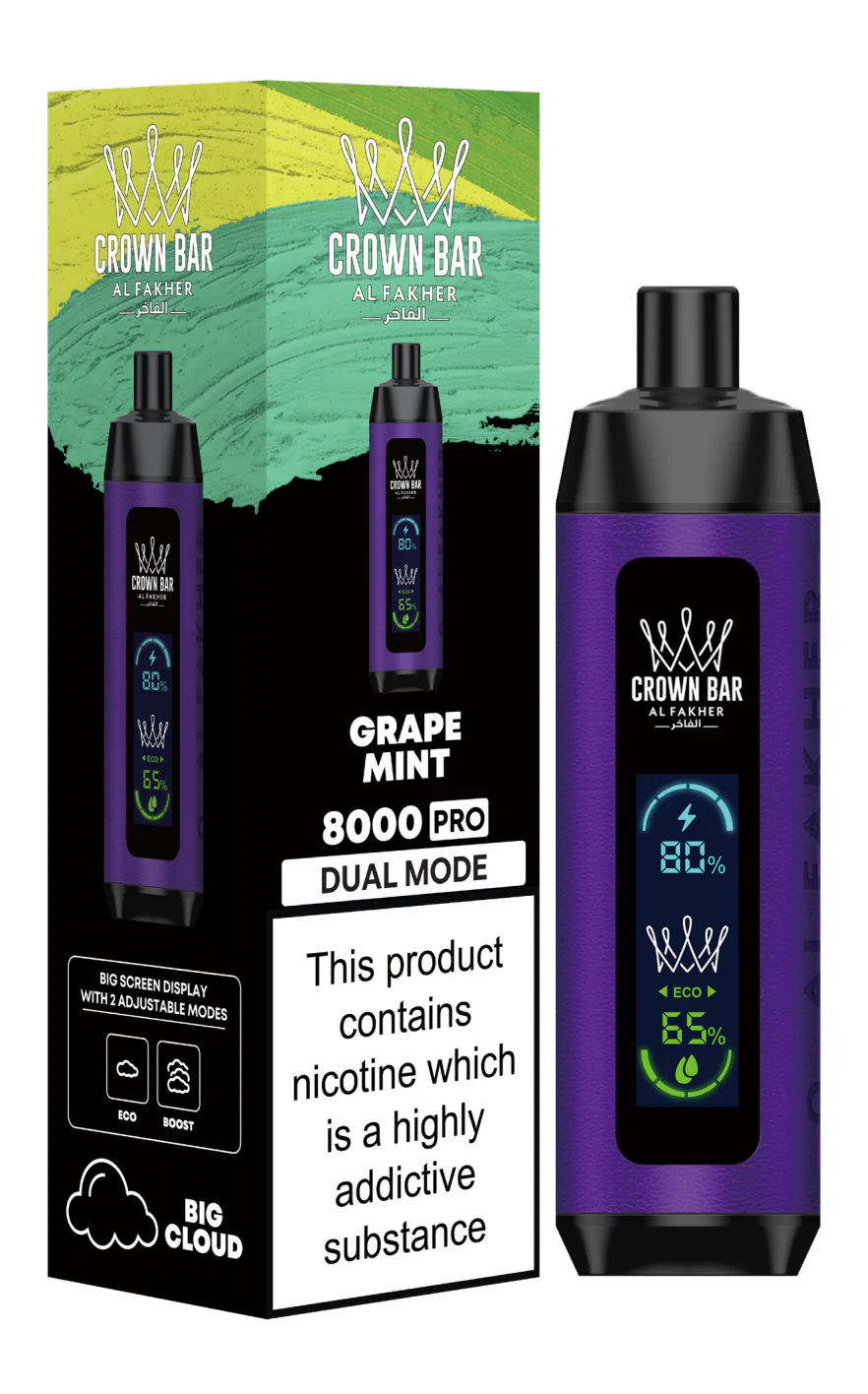 AL Fakher Crown Bar 8000 Pro Dual Mode Wiederaufladbares Einweg Kit (Big Cloud)- 💥 Nehme 5 Zahle NUR 4! + Ab einem Einkauf von 100€ 2 Mystery Gratis💥 - Image 11