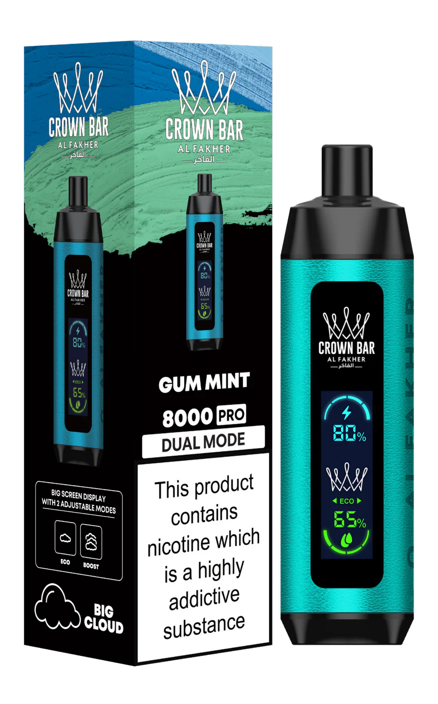 AL Fakher Crown Bar 8000 Pro Dual Mode Wiederaufladbares Einweg Kit (Big Cloud)- 💥 Nehme 5 Zahle NUR 4! + Ab einem Einkauf von 100€ 2 Mystery Gratis💥 - Image 12
