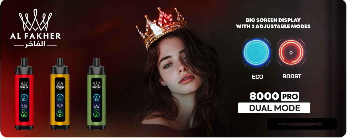AL Fakher Crown Bar 8000 Pro Dual Mode Wiederaufladbares Einweg Kit (Big Cloud)- 💥 Nehme 5 Zahle NUR 4! + Ab einem Einkauf von 100€ 2 Mystery Gratis💥 - Image 3