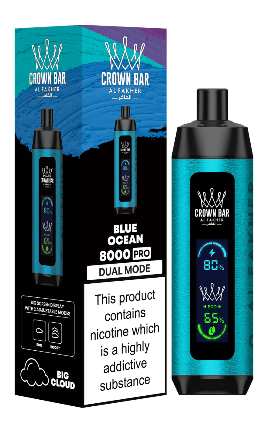 AL Fakher Crown Bar 8000 Pro Dual Mode Wiederaufladbares Einweg Kit (Big Cloud)- 💥 Nehme 5 Zahle NUR 4! + Ab einem Einkauf von 100€ 2 Mystery Gratis💥 - Image 7