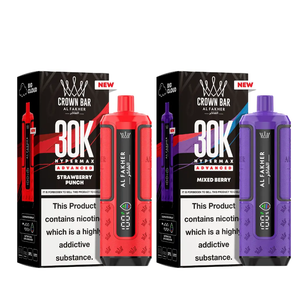 AL Fakher Crown Bar 30K Hypermax Vorgefülltes Einweg Kit - 💥 Nehme 4 Zahle NUR 3! + Ab einem Einkauf von 100€ 2 Mystery Gratis💥 - Image 2