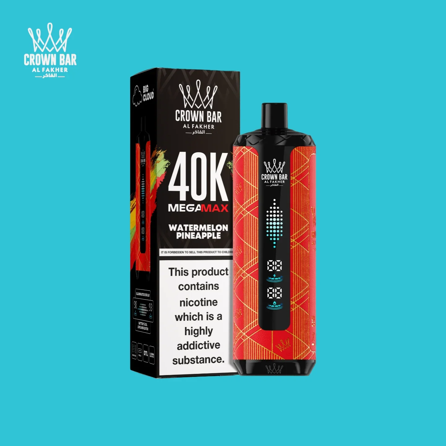 AL Fakher Crown Bar Mega Max 40K 40000 Puffs Einweg Kit- 💥 Nehme 5 Zahle NUR 4! + Ab einem Einkauf von 100€ 2 Mystery Gratis💥 - Image 7