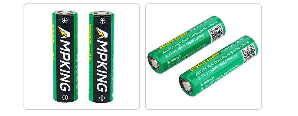 Ampking AKVTC6 18650 Hohe Abfluss Li-Ionen-Akku 40A 3000mAh - Image 2