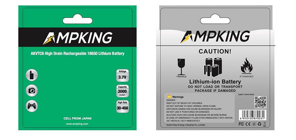 Ampking AKVTC6 18650 Hohe Abfluss Li-Ionen-Akku 40A 3000mAh - Image 3