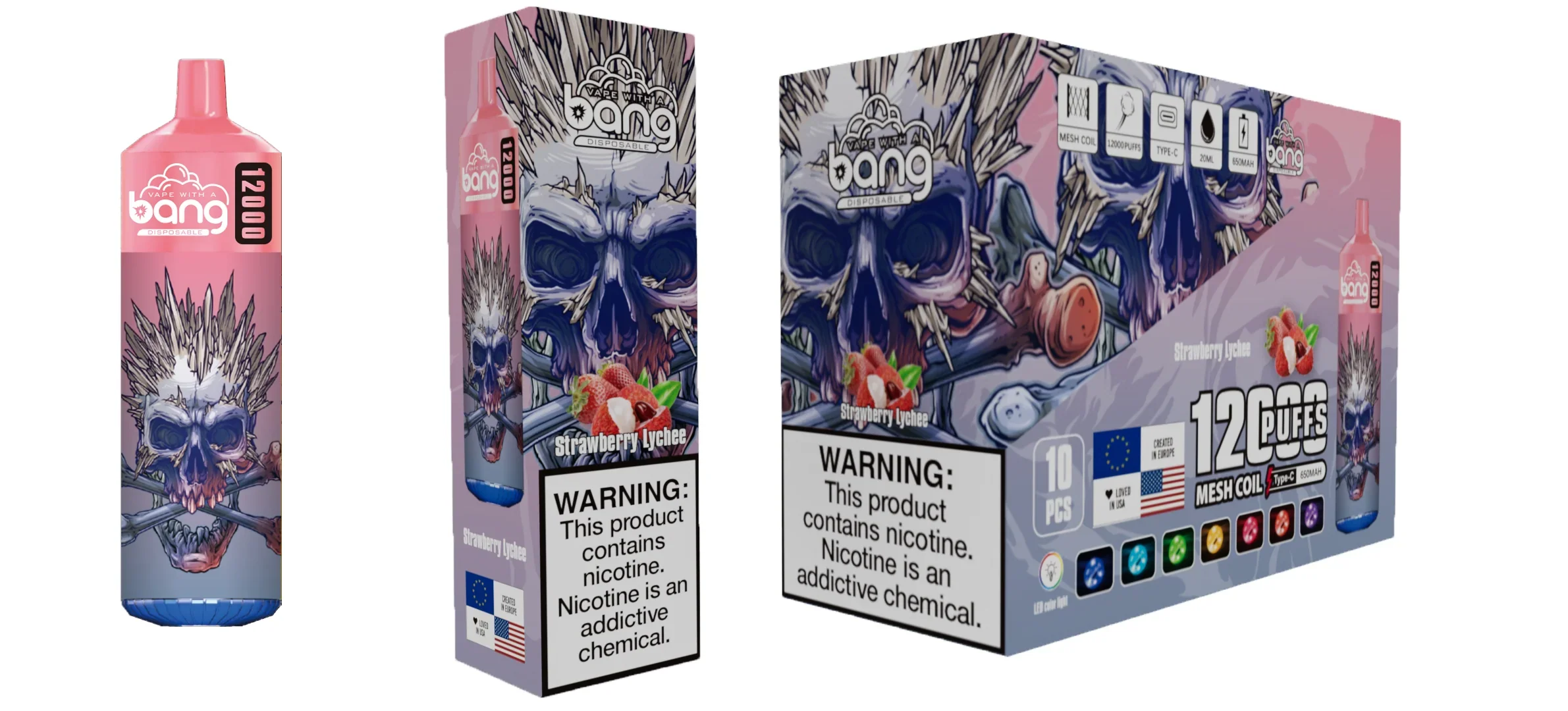 Bang 12000 Puffs Wiederaufladbares Einweg Kit 10 Stück/Packung - Image 12