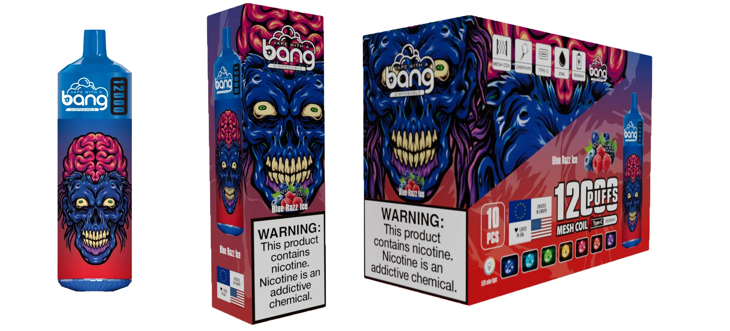 Bang 12000 Puffs Wiederaufladbares Einweg Kit 10 Stück/Packung - Image 5
