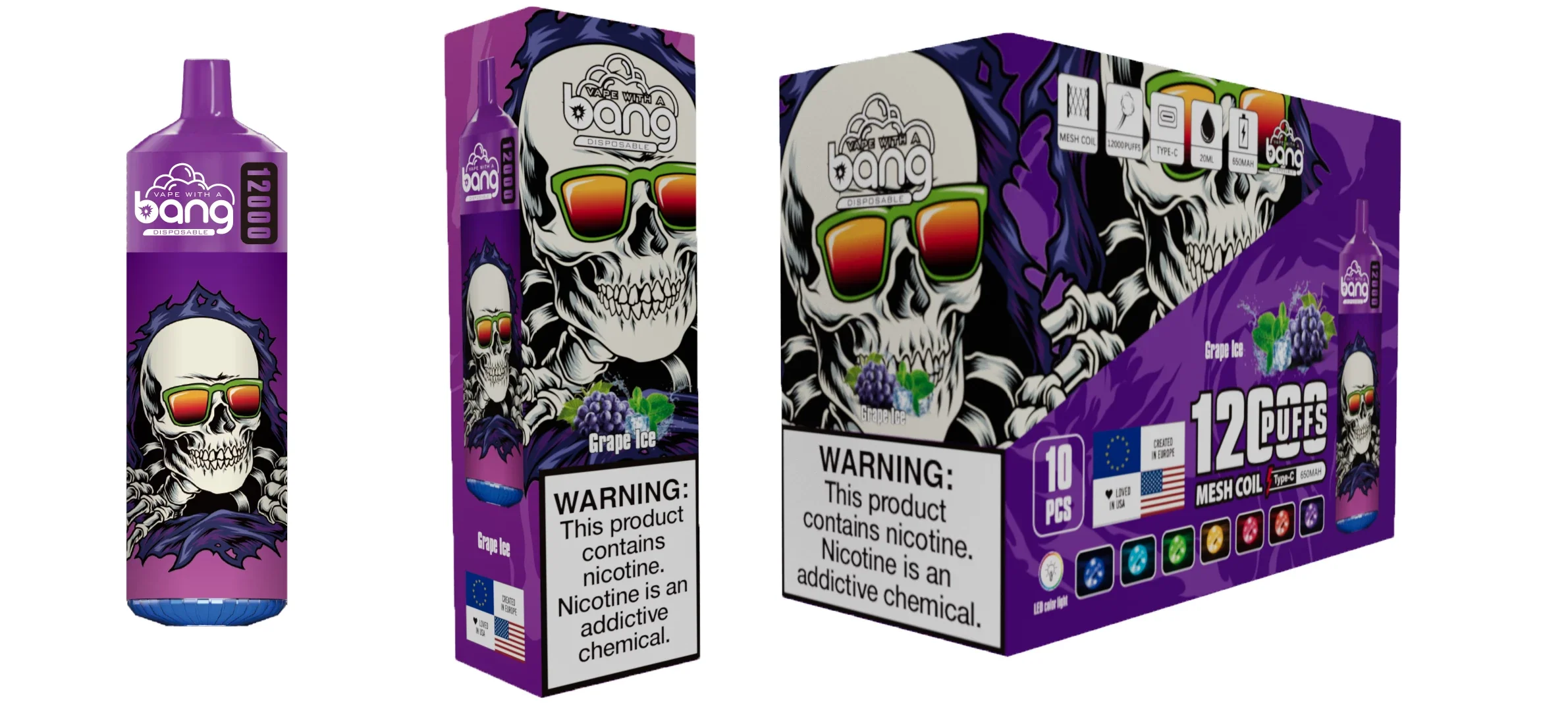Bang 12000 Puffs Wiederaufladbares Einweg Kit 10 Stück/Packung - Image 7