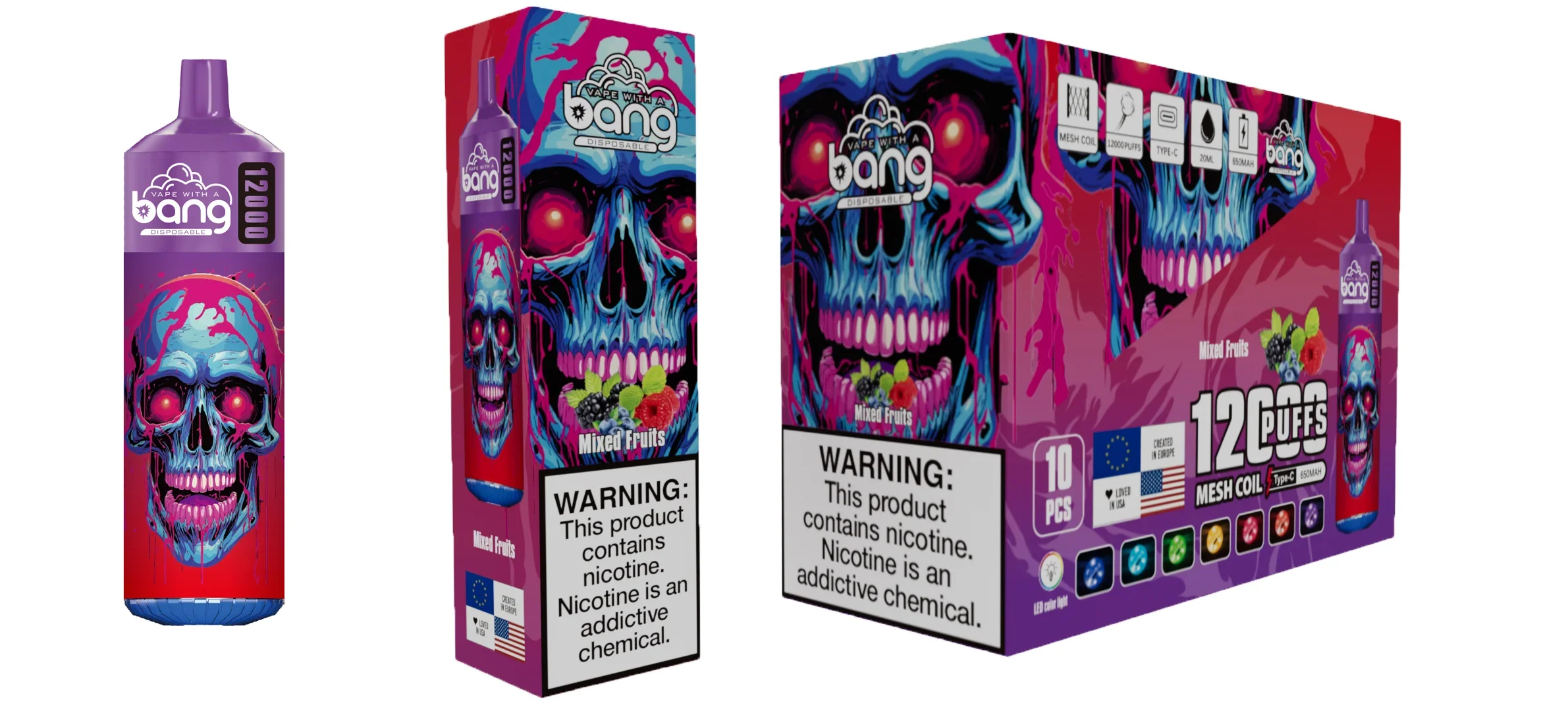 Bang 12000 Puffs Wiederaufladbares Einweg Kit 10 Stück/Packung - Image 8