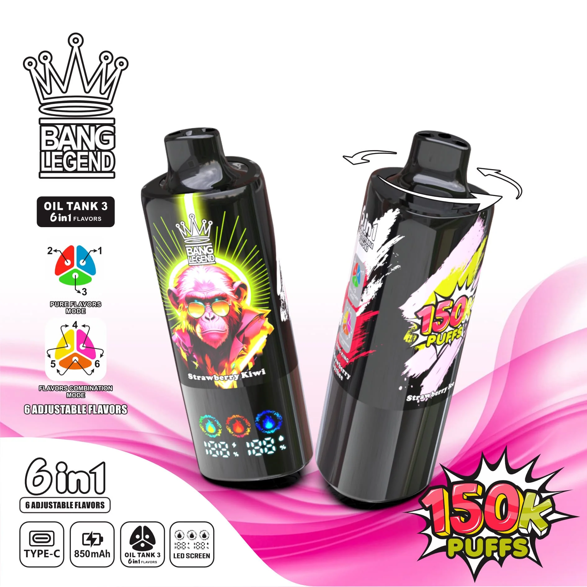 Bang Legend 150000 150K Puffs 6-in-1 Flavors Einweg Kit - Image 6