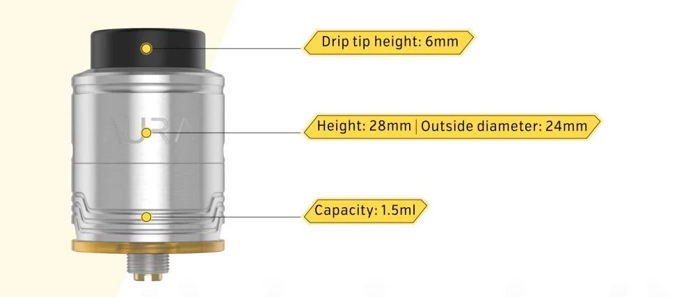 Digiflavor Aura BF RDA Tank Atomizer By DJLsb Vapes - 1.5ml-Gold - Image 5