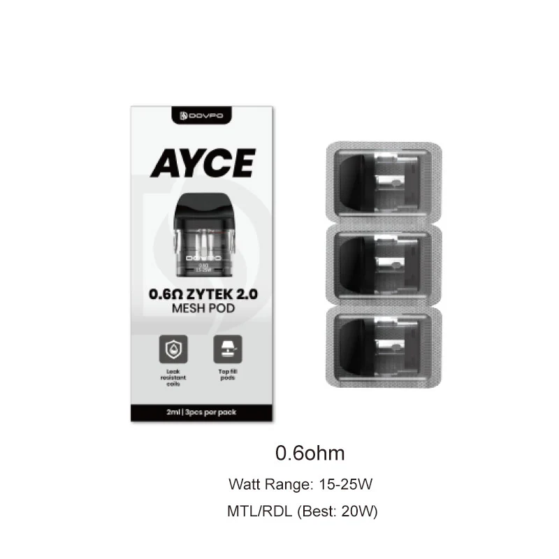 DOVPO Ayce Zytek 2.0 Mesh Pod Kartusche für Ayce Pro 2 / Ayce Mini 2 / Ayce Lite Kit 2 ml (3 Stück/Packung) - Image 2