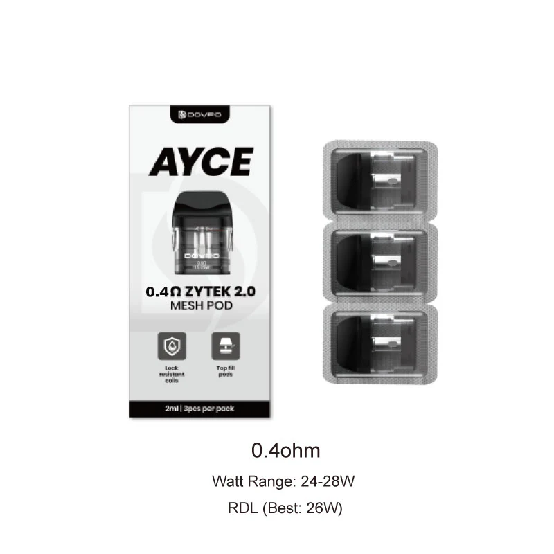 DOVPO Ayce Zytek 2.0 Mesh Pod Kartusche für Ayce Pro 2 / Ayce Mini 2 / Ayce Lite Kit 2 ml (3 Stück/Packung) - Image 3