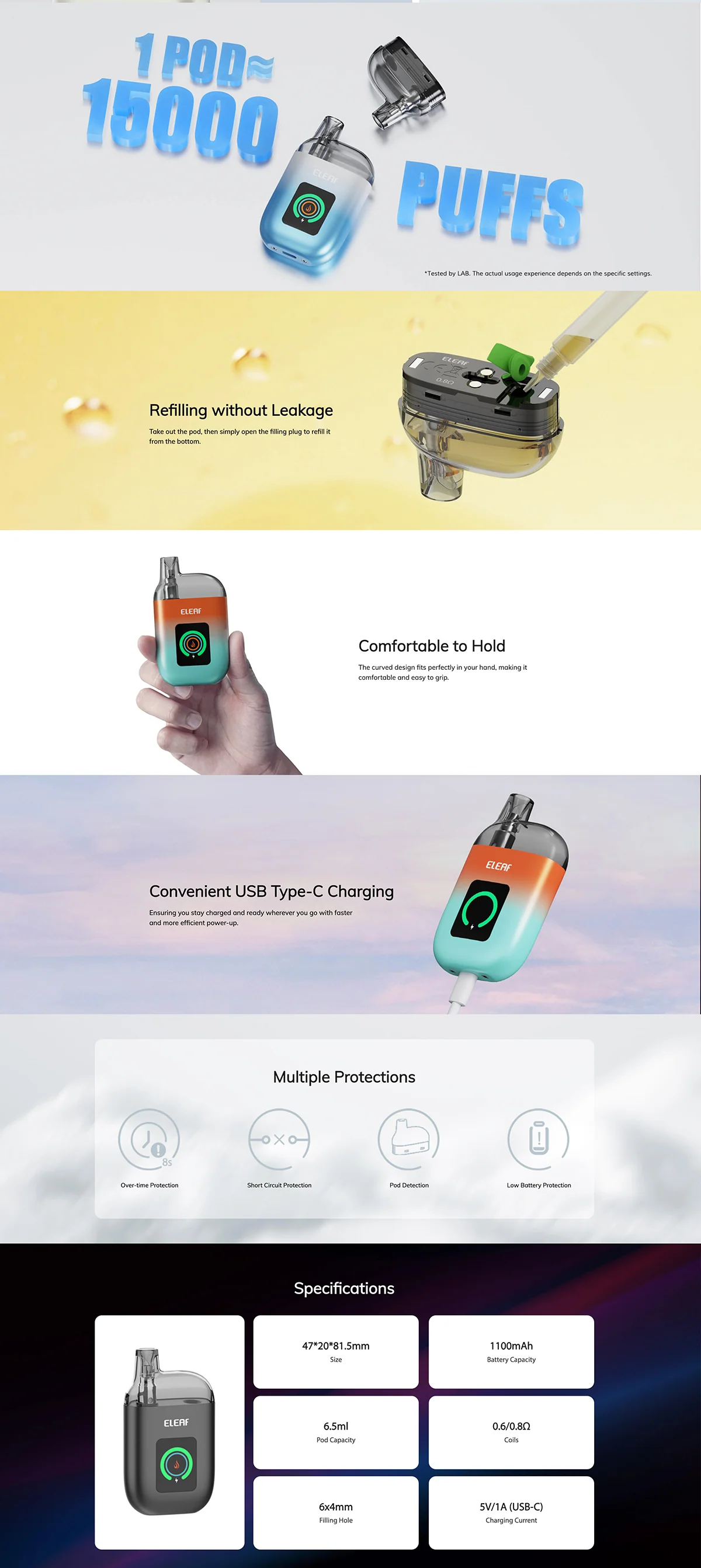 Eleaf IORE Pebble ECO Kit 1100mAh - Image 4