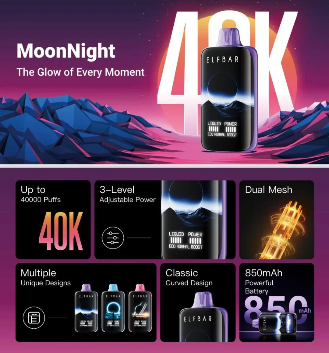 ELF BAR Moon Night 40000 40K Puffs Einweg Kit- 💥 Nehme 5 Zahle NUR 4! + Ab einem Einkauf von 100€ 2 Mystery Gratis💥 - Image 14