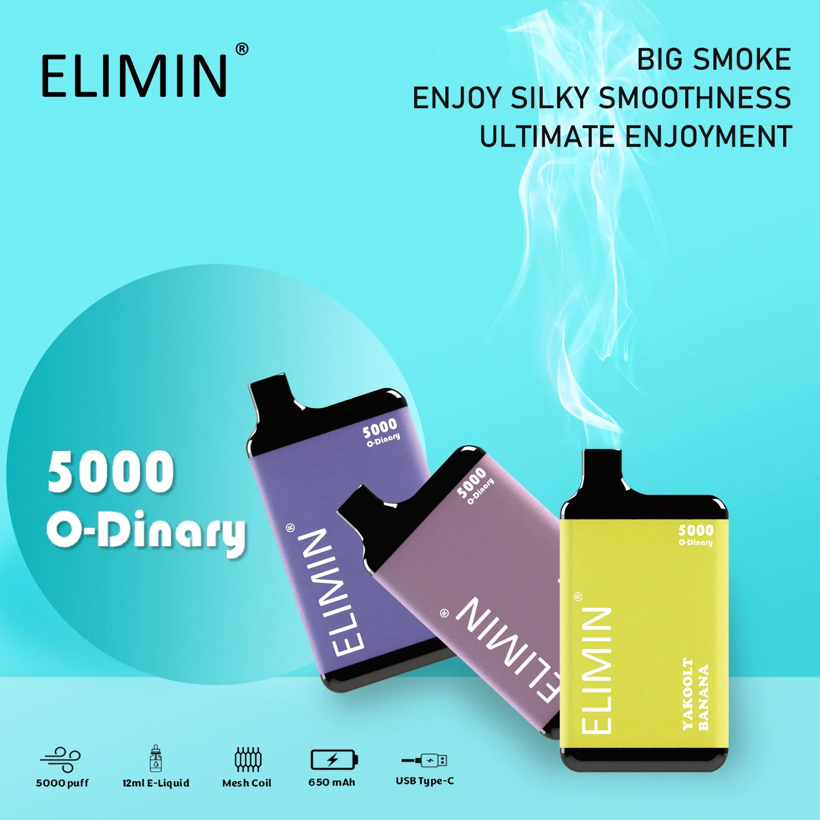 Elimin O-Dinary 5000 Einweg E-Zigarette Disposable Kit 650mAh wiederaufladbar - Image 4