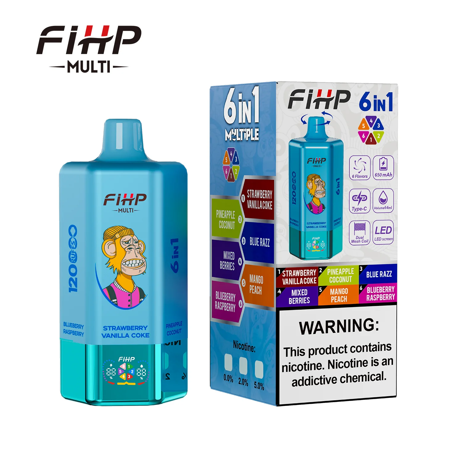 FIHP Multi 120000 120K Puffs 6-in-1 Wiederaufladbares Einweg Kit - Image 4