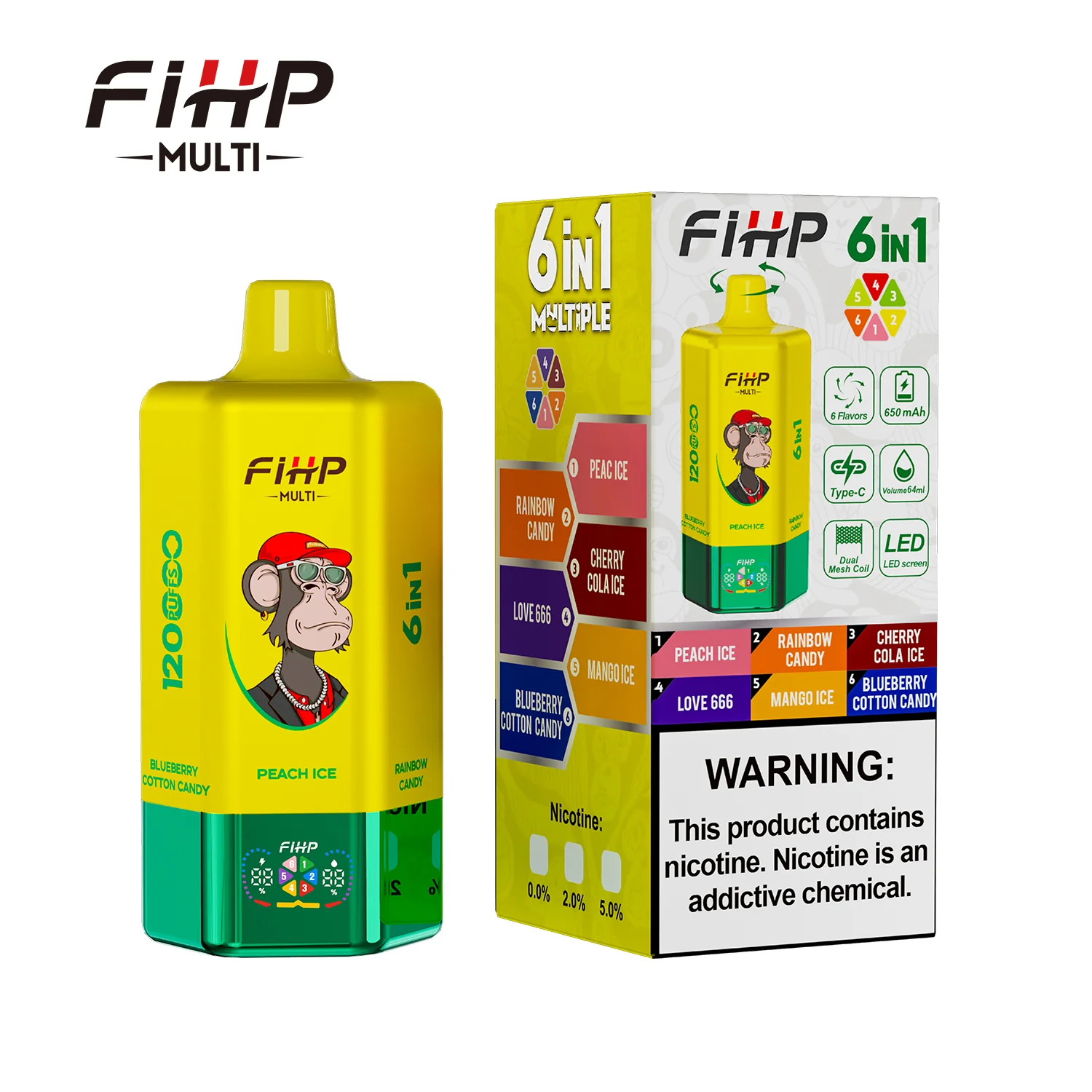 FIHP Multi 120000 120K Puffs 6-in-1 Wiederaufladbares Einweg Kit - Image 6