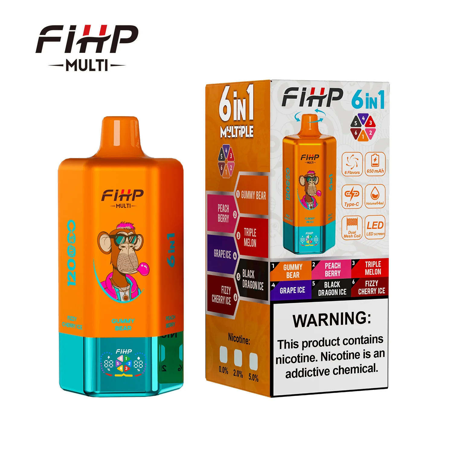 FIHP Multi 120000 120K Puffs 6-in-1 Wiederaufladbares Einweg Kit - Image 7