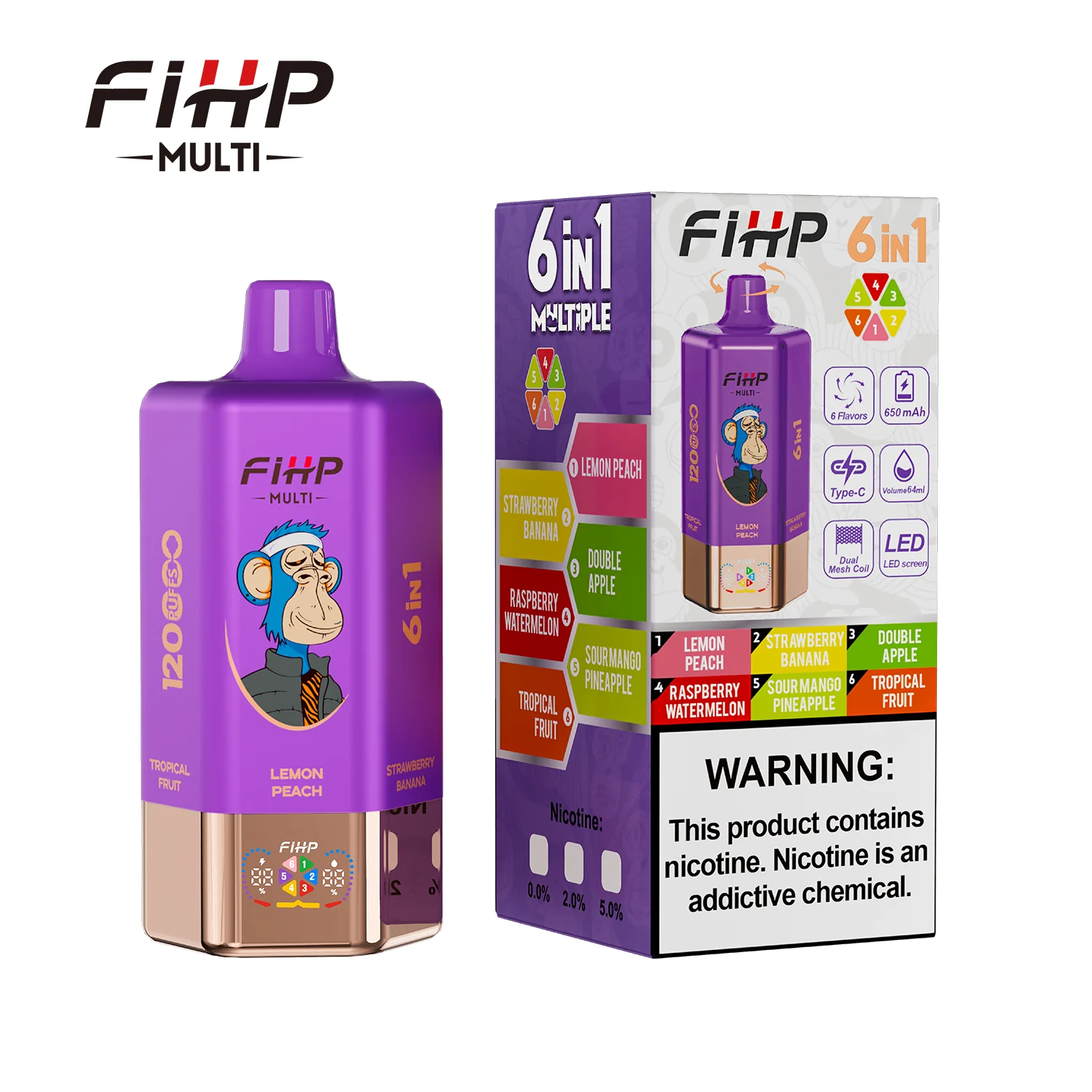 FIHP Multi 120000 120K Puffs 6-in-1 Wiederaufladbares Einweg Kit - Image 9