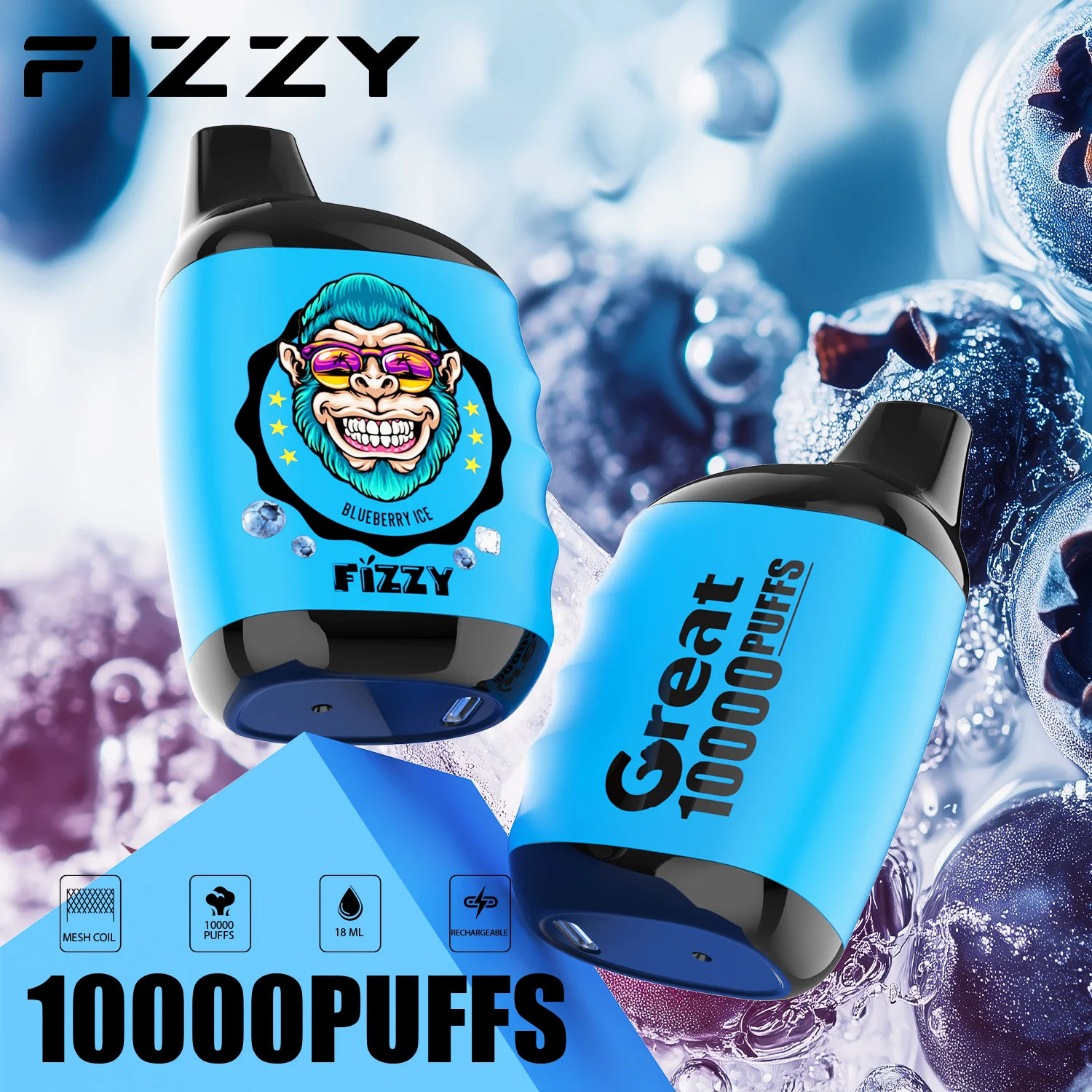 Fizzy GREAT 10000 Puffs Wiederaufladbares Einweg Disposable Kit - 📢EXKLUSIVES ANGEBOT - Nehme 4 Zahle NUR 3 an der Kasse + AB einem Einkauf von 100€ 1 Mystery Vapes Gratis!📢 - Image 4