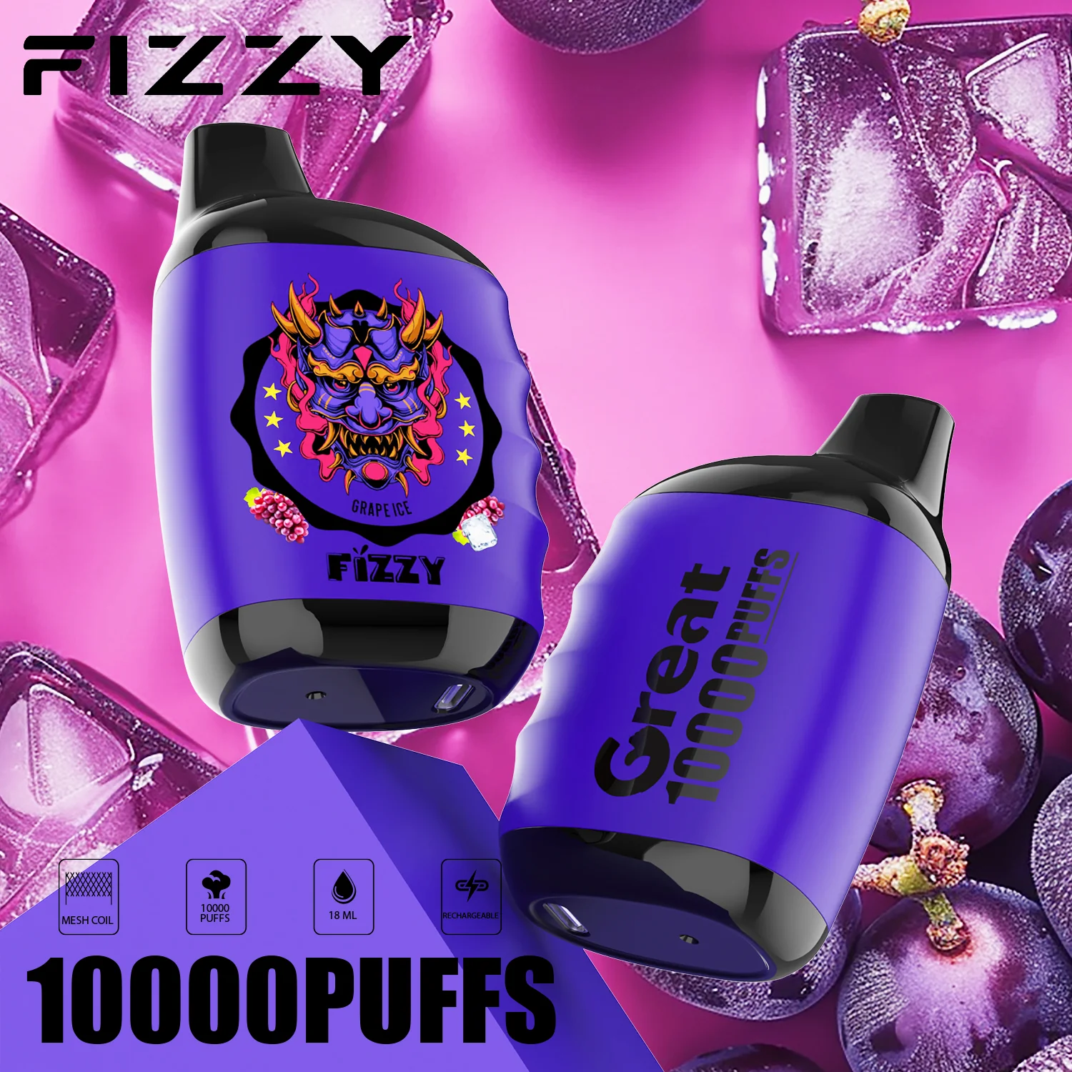 Fizzy GREAT 10000 Puffs Wiederaufladbares Einweg Disposable Kit - 📢EXKLUSIVES ANGEBOT - Nehme 4 Zahle NUR 3 an der Kasse + AB einem Einkauf von 100€ 1 Mystery Vapes Gratis!📢 - Image 5