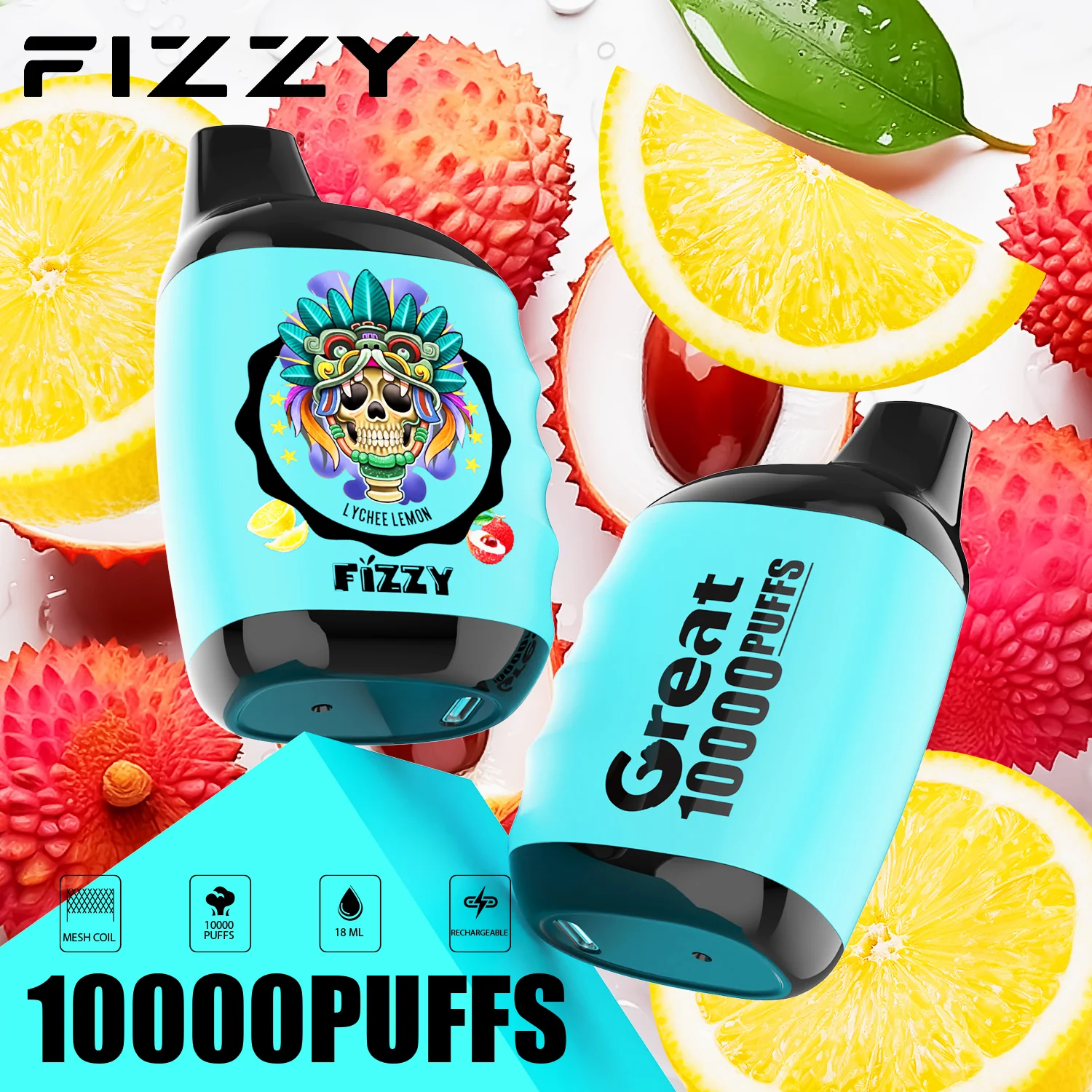 Fizzy GREAT 10000 Puffs Wiederaufladbares Einweg Disposable Kit - 📢EXKLUSIVES ANGEBOT - Nehme 4 Zahle NUR 3 an der Kasse + AB einem Einkauf von 100€ 1 Mystery Vapes Gratis!📢 - Image 6