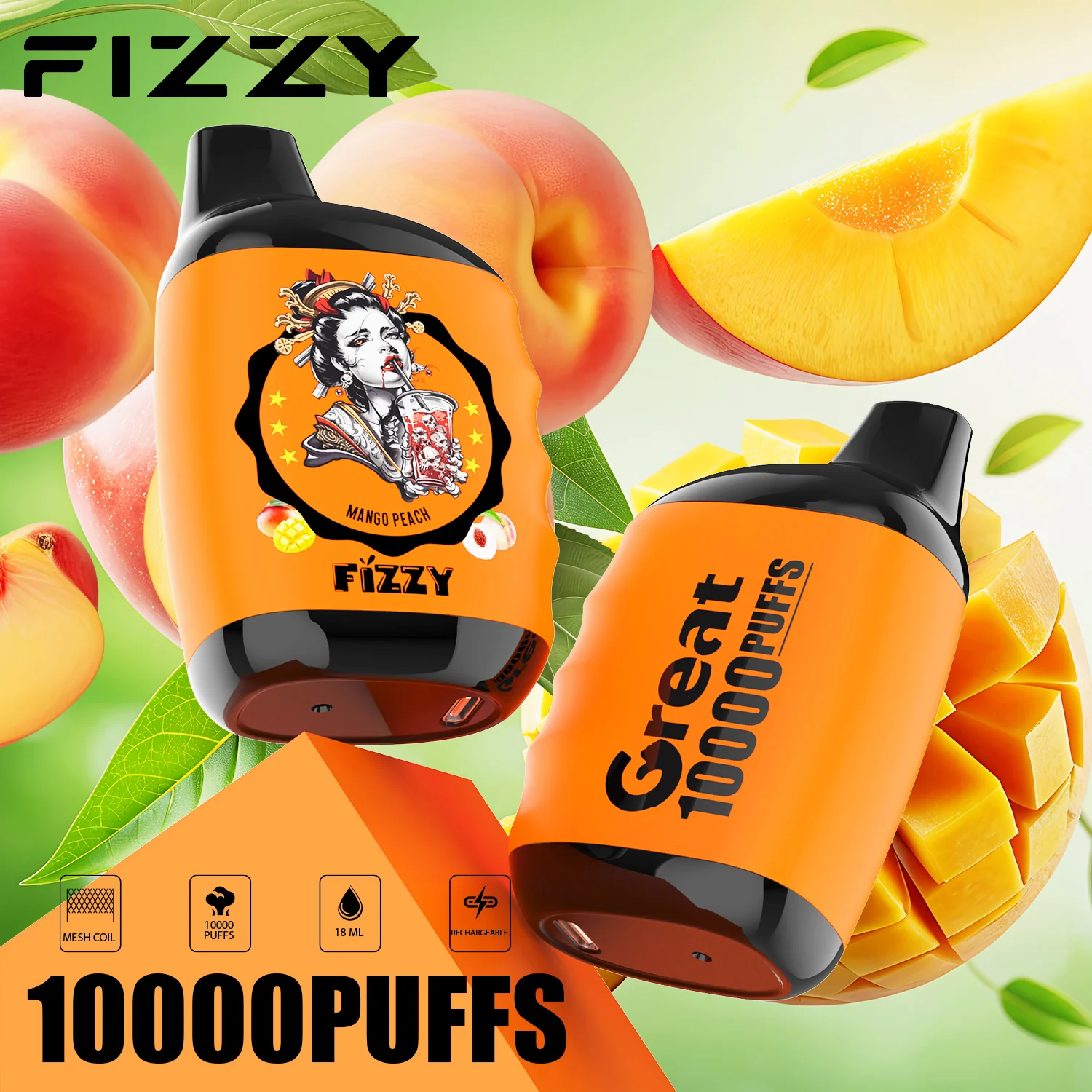 Fizzy GREAT 10000 Puffs Wiederaufladbares Einweg Disposable Kit - 📢EXKLUSIVES ANGEBOT - Nehme 4 Zahle NUR 3 an der Kasse + AB einem Einkauf von 100€ 1 Mystery Vapes Gratis!📢 - Image 7