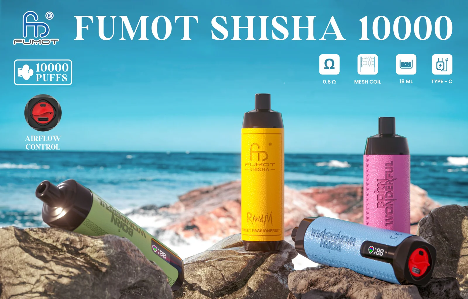 Fumot RandM Shisha 10000 DTL Wiederaufladbares Einweg Vape Kit- 💥 Nehme 5 Zahle NUR 4! + Ab einem Einkauf von 100€ 2 Mystery Gratis💥 - Image 3