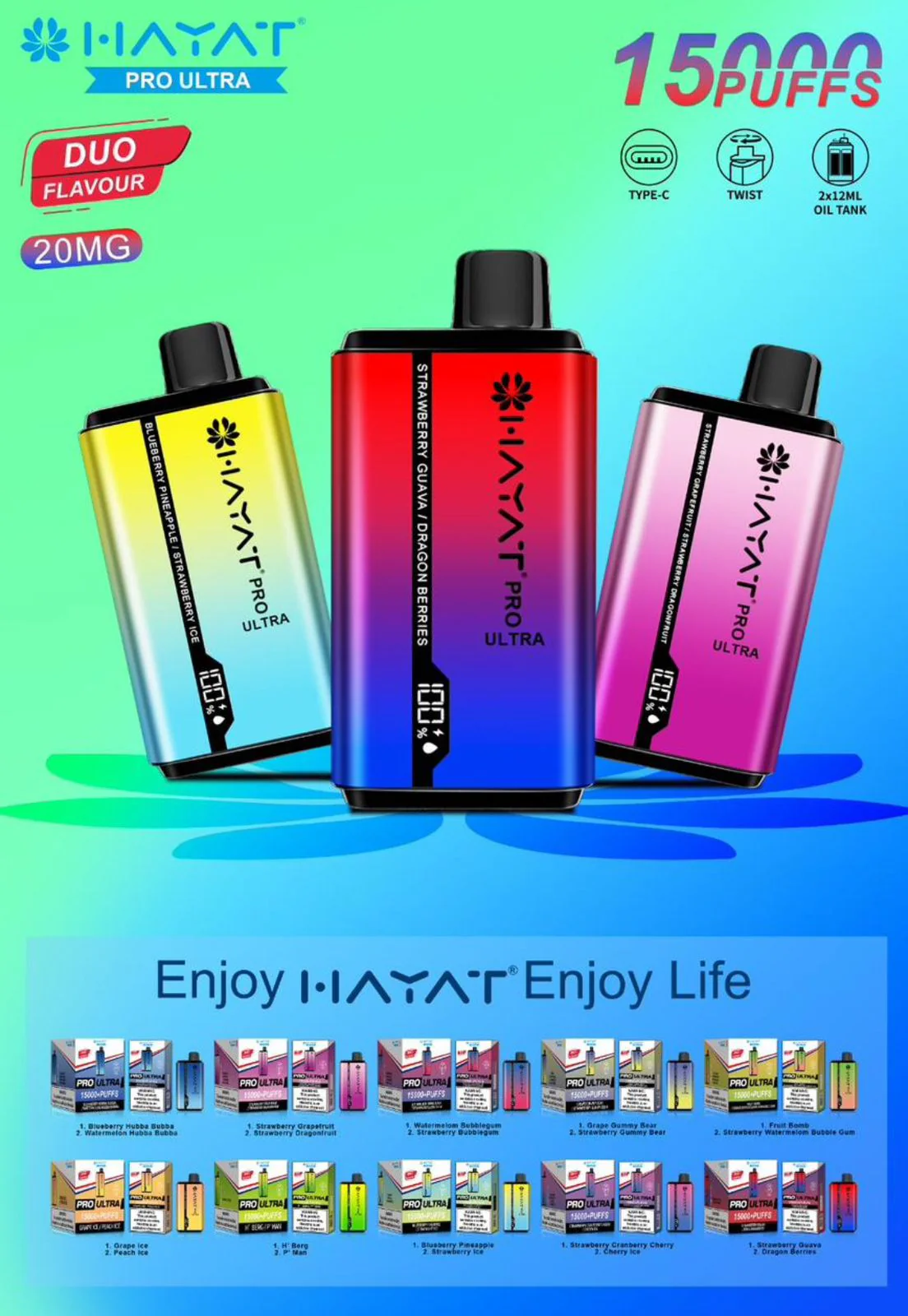 Hayati Pro Ultra 15000 Puffs Double Flavor Einweg Kit - Image 2