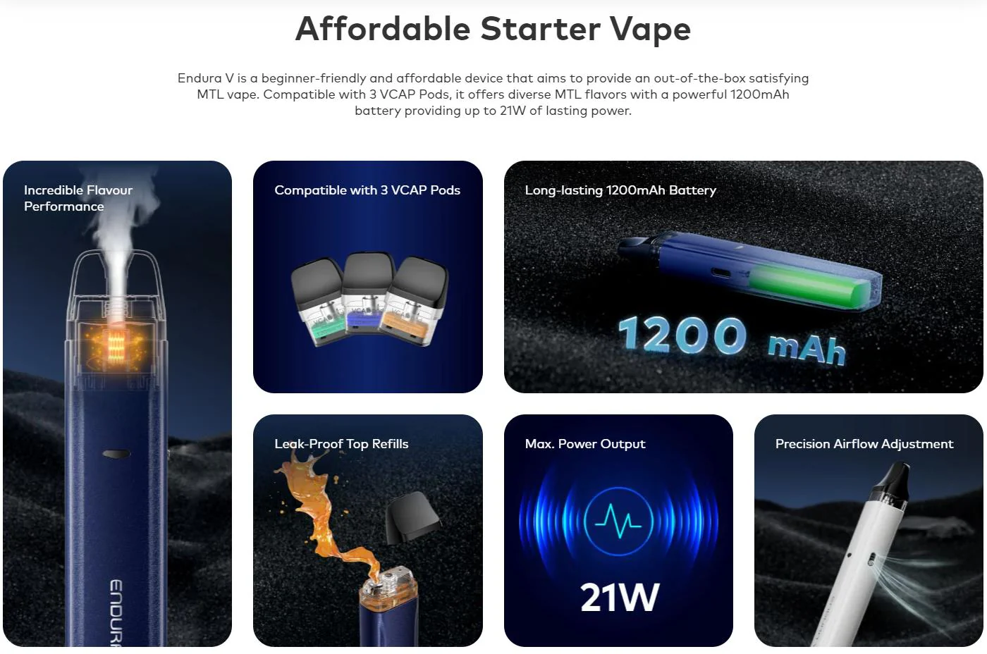 Innokin Endura V Pod Kit 1200mAh - Image 4