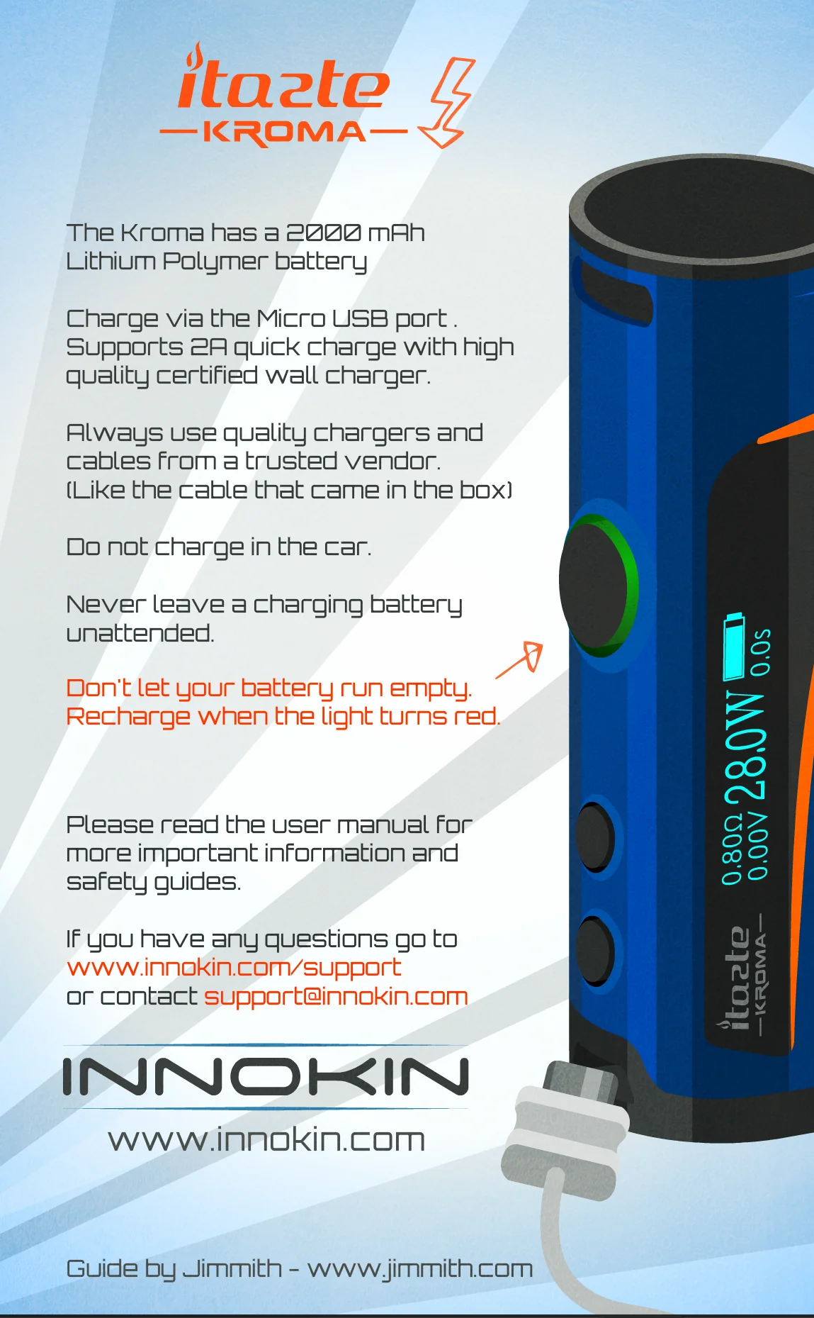 Innokin iTaste Kroma 75W Starter Kit with Slipstream Tank -2.0ml & 2000mAh - Image 10