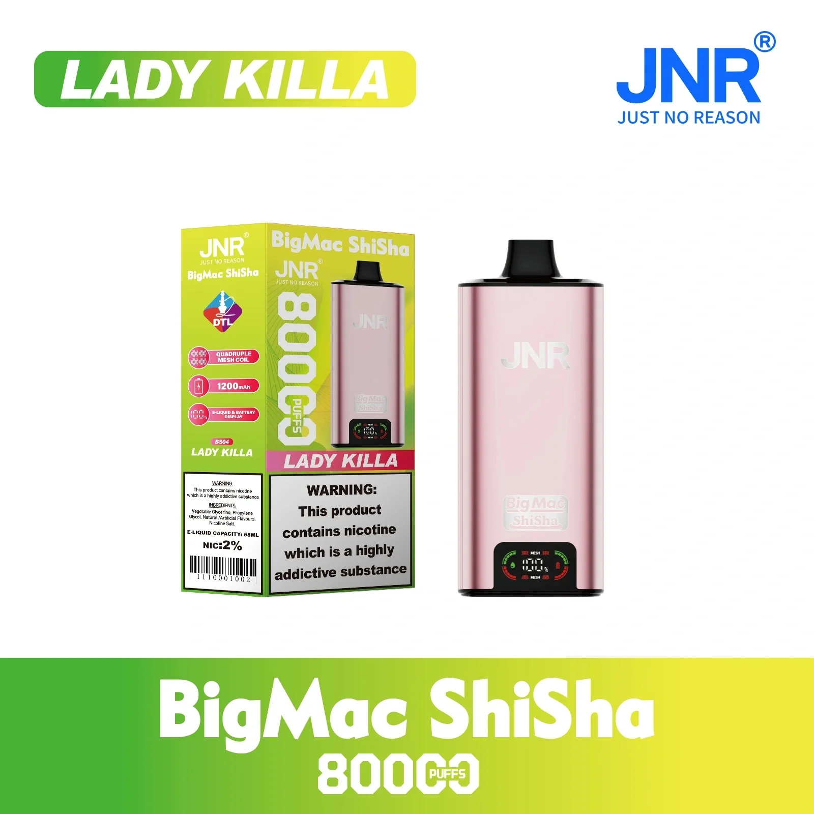 JNR BIG MAC Shisha 80K 80000 Puffs Einweg Kit- 💥 Nehme 5 Zahle NUR 4! + Ab einem Einkauf von 100€ 2 Mystery Gratis💥 - Image 11