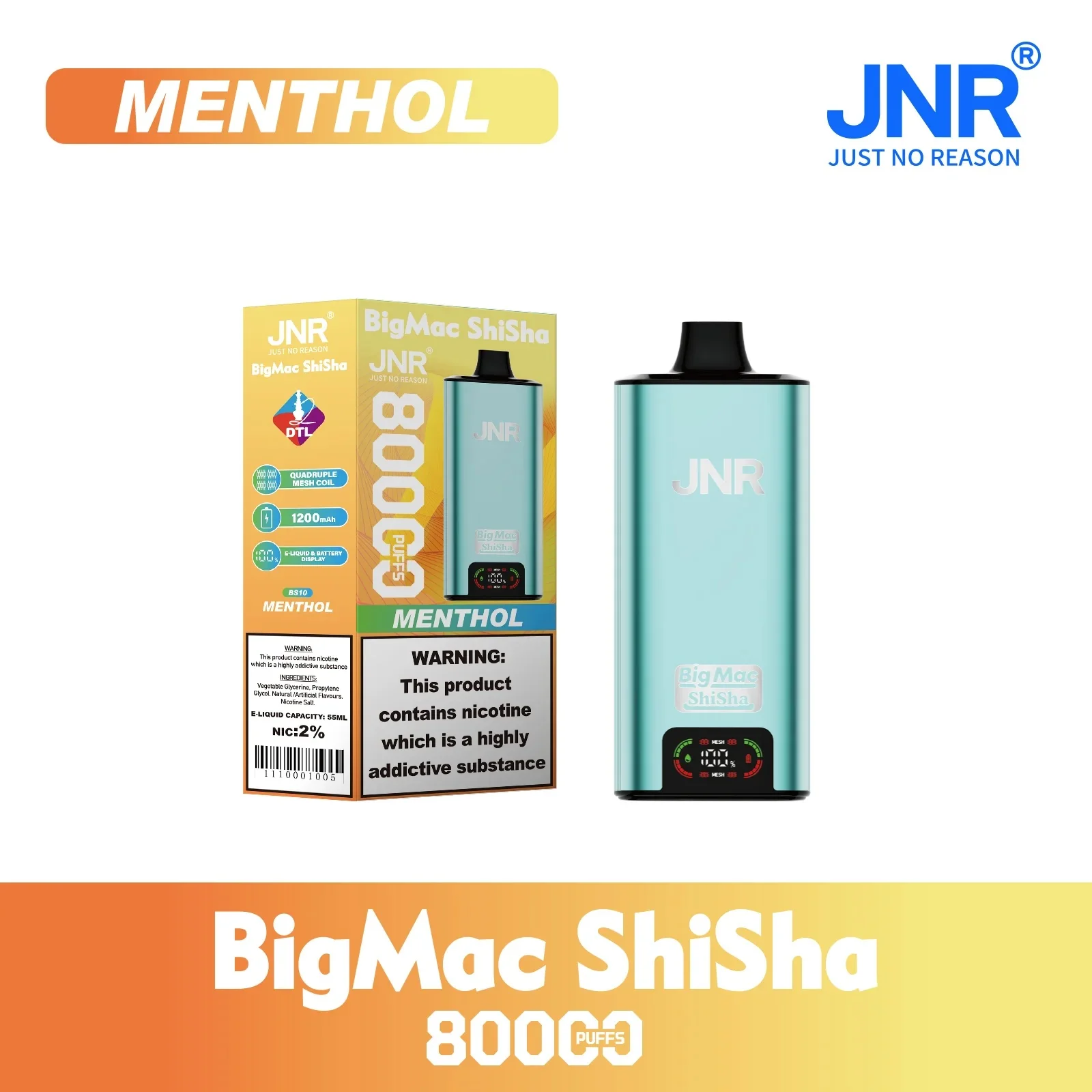 JNR BIG MAC Shisha 80K 80000 Puffs Einweg Kit- 💥 Nehme 5 Zahle NUR 4! + Ab einem Einkauf von 100€ 2 Mystery Gratis💥 - Image 12