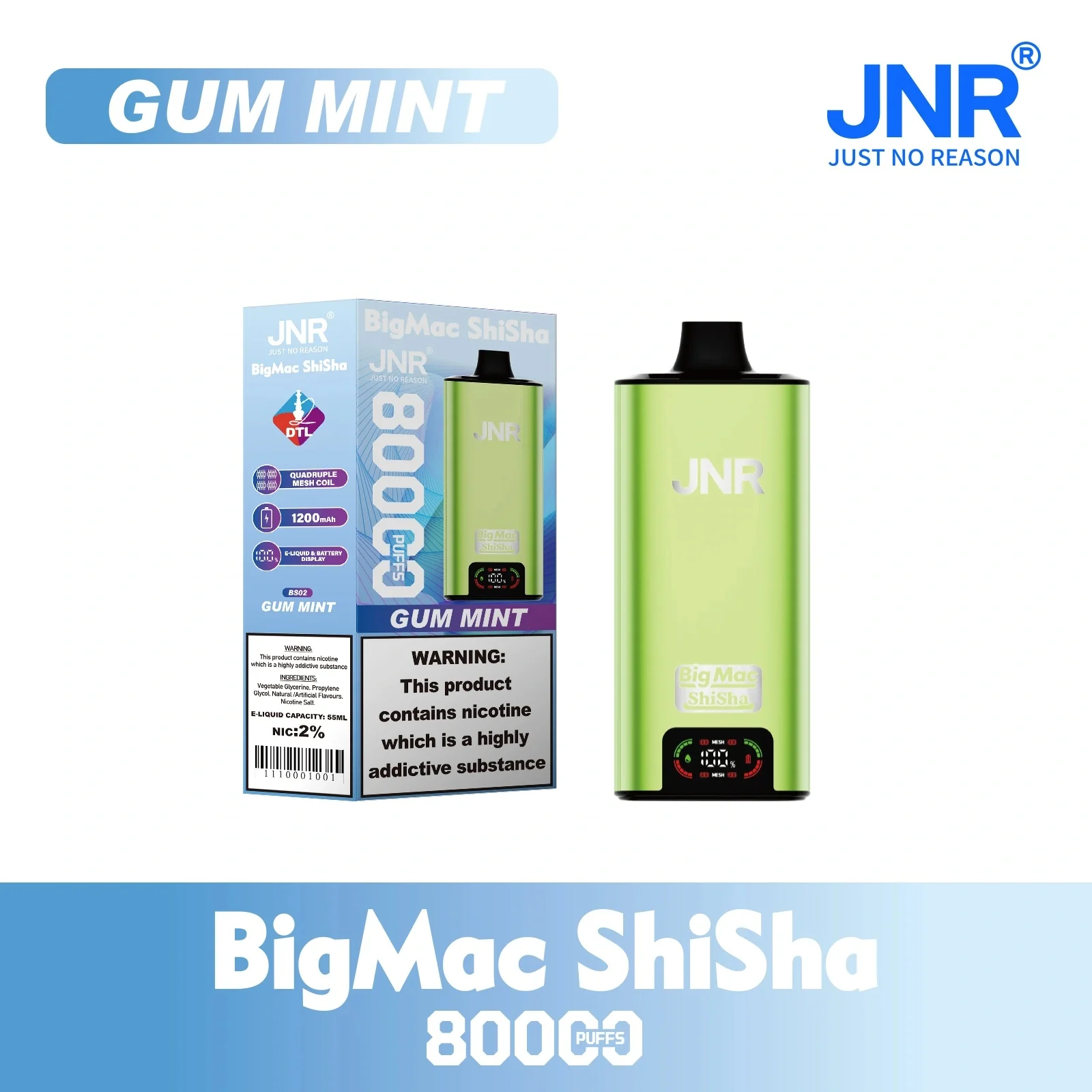 JNR BIG MAC Shisha 80K 80000 Puffs Einweg Kit- 💥 Nehme 5 Zahle NUR 4! + Ab einem Einkauf von 100€ 2 Mystery Gratis💥 - Image 13