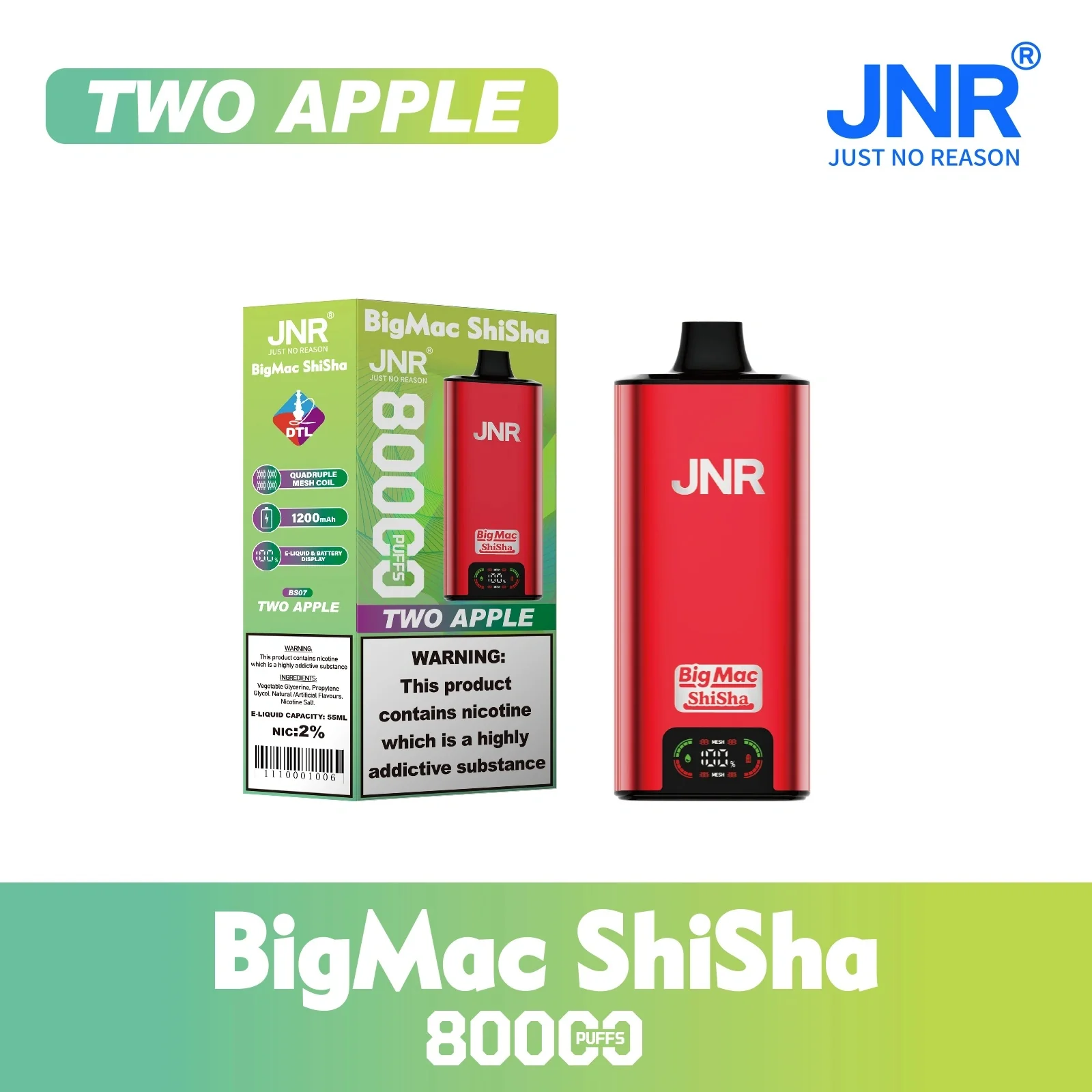 JNR BIG MAC Shisha 80K 80000 Puffs Einweg Kit- 💥 Nehme 5 Zahle NUR 4! + Ab einem Einkauf von 100€ 2 Mystery Gratis💥 - Image 14