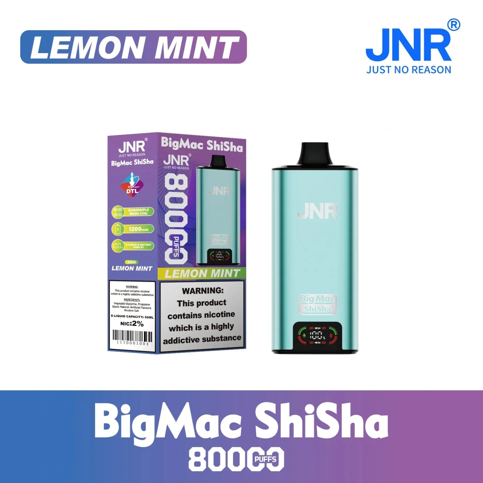 JNR BIG MAC Shisha 80K 80000 Puffs Einweg Kit- 💥 Nehme 5 Zahle NUR 4! + Ab einem Einkauf von 100€ 2 Mystery Gratis💥 - Image 15