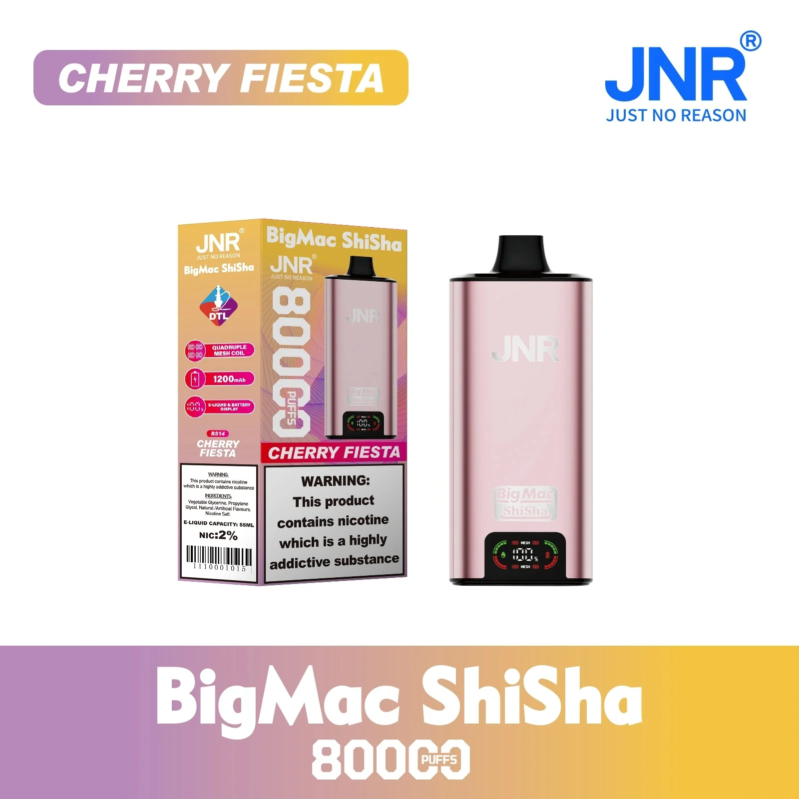 JNR BIG MAC Shisha 80K 80000 Puffs Einweg Kit- 💥 Nehme 5 Zahle NUR 4! + Ab einem Einkauf von 100€ 2 Mystery Gratis💥 - Image 6