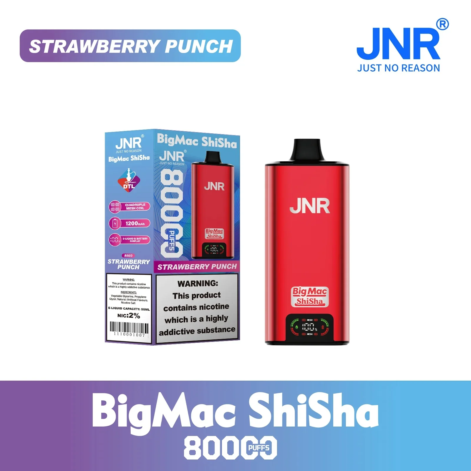 JNR BIG MAC Shisha 80K 80000 Puffs Einweg Kit- 💥 Nehme 5 Zahle NUR 4! + Ab einem Einkauf von 100€ 2 Mystery Gratis💥 - Image 7