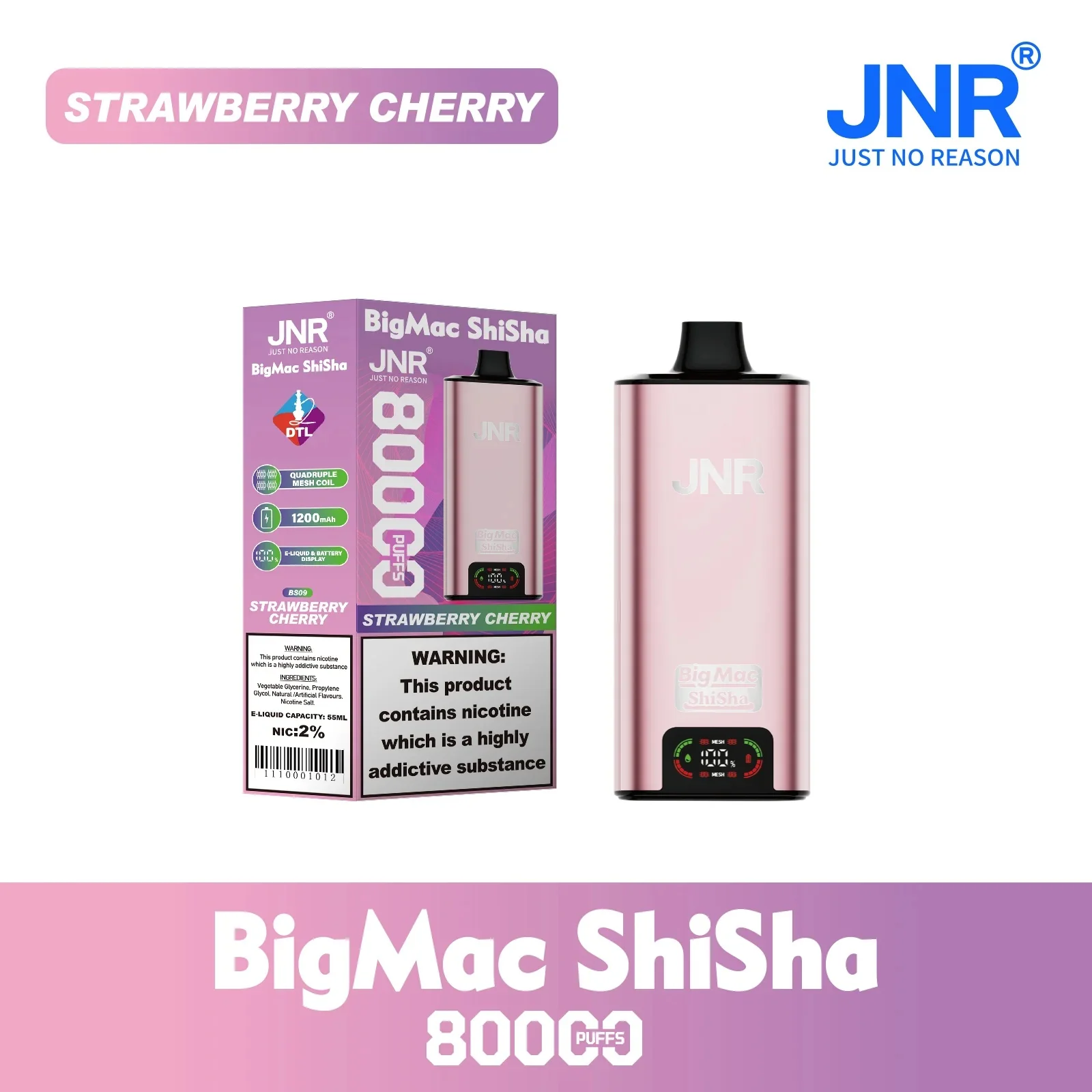 JNR BIG MAC Shisha 80K 80000 Puffs Einweg Kit- 💥 Nehme 5 Zahle NUR 4! + Ab einem Einkauf von 100€ 2 Mystery Gratis💥 - Image 8